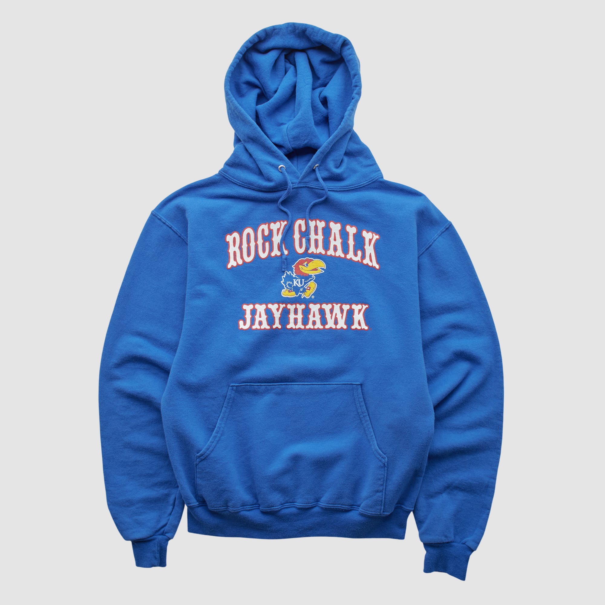 Kansas Jayhawks Jerzees 2010s Hooded Pullover Sweatshirt - Blue - XS