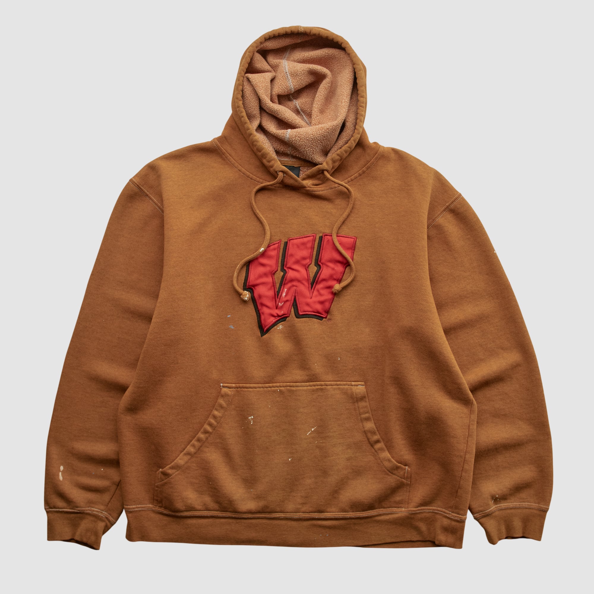 Wisconsin Badgers Adidas 2010s Hooded Pullover Sweatshirt - Clay - S