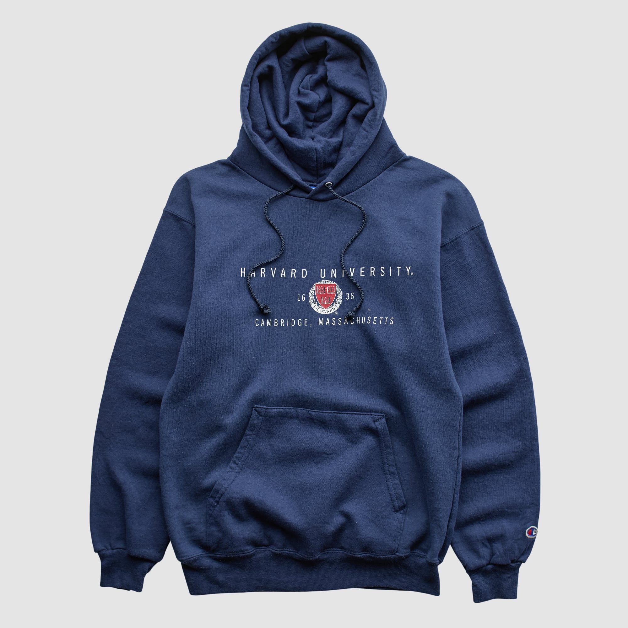 Harvard Crimson Champion 2000s Hooded Pullover Sweatshirt - Navy - XS