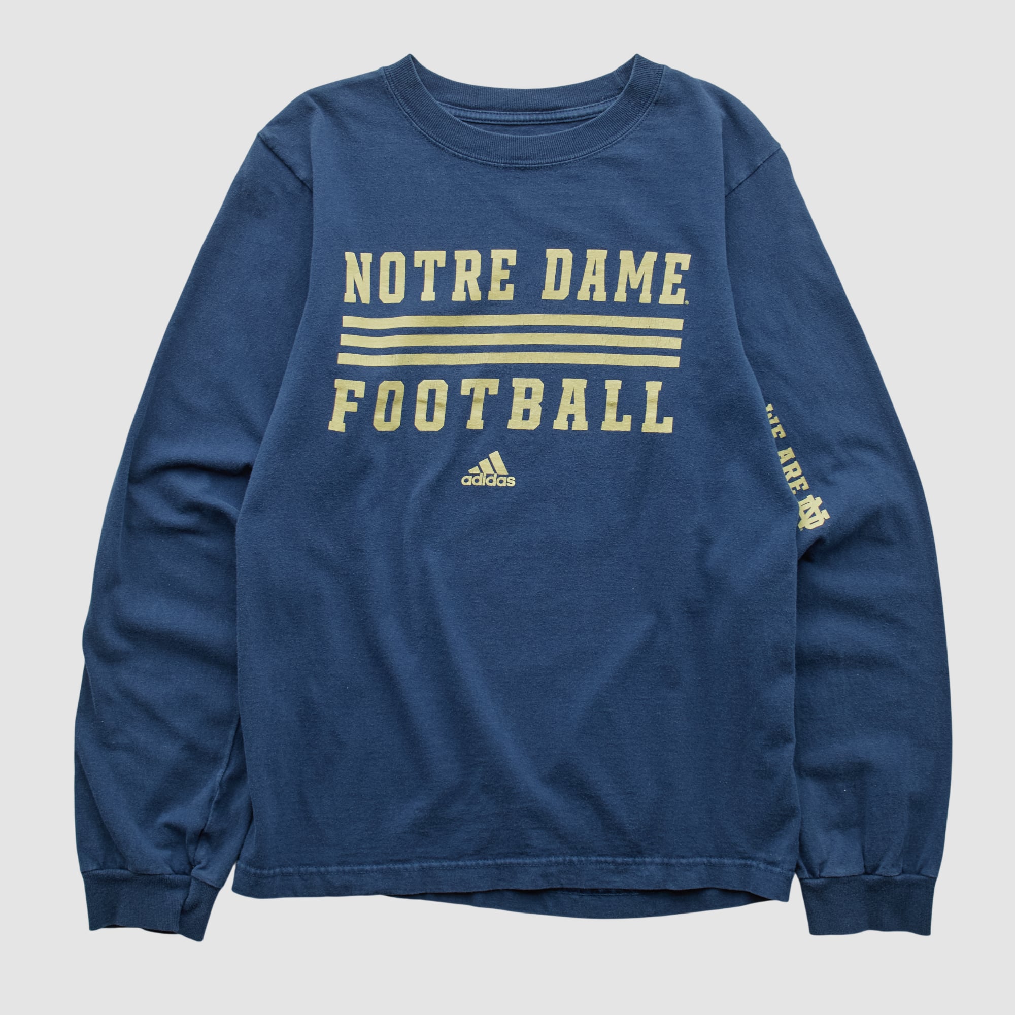 Notre Dame Fighting Irish Adidas 2000s Long Sleeve T-shirt - Navy - XS