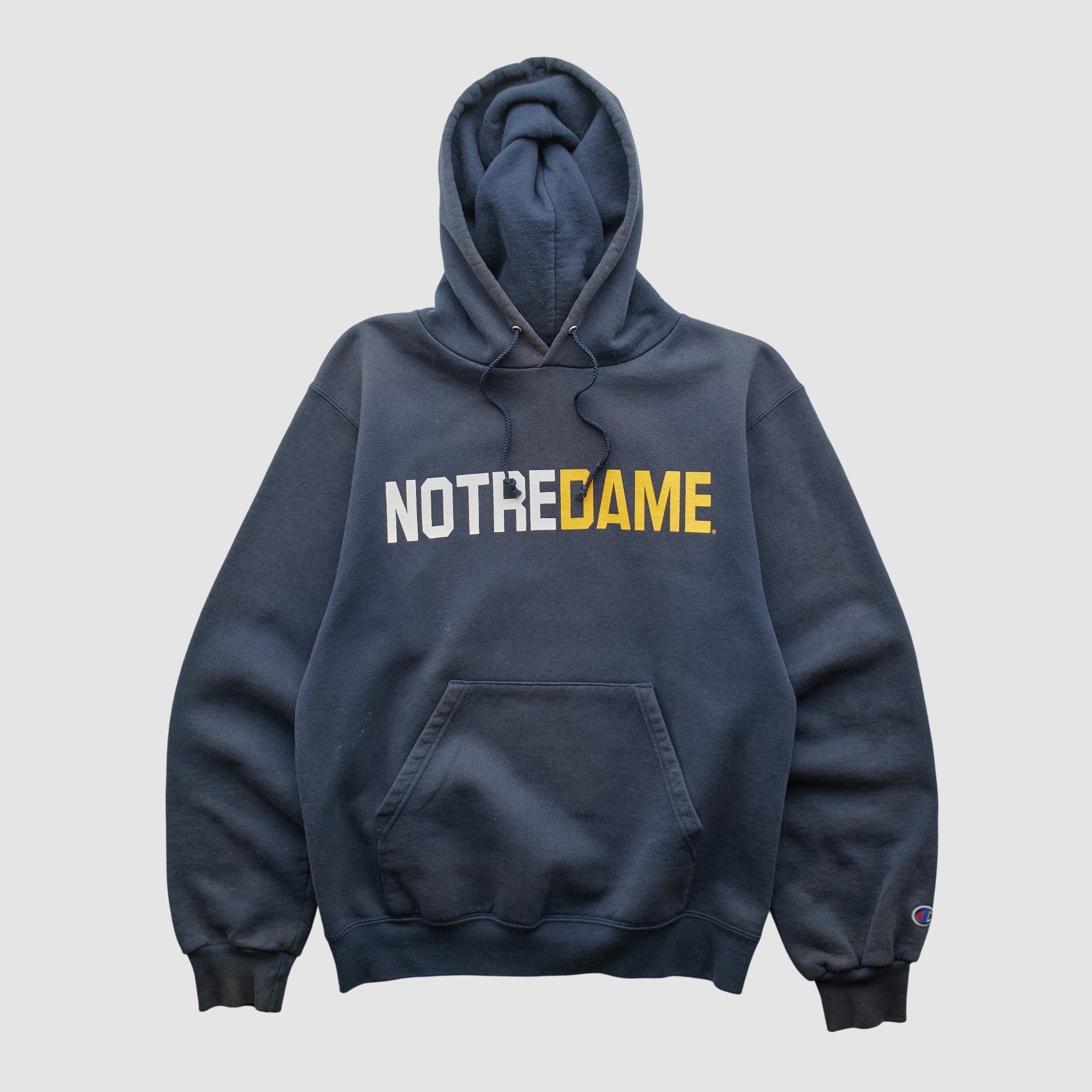 Notre Dame Fighting Irish Champion 2000s Hooded Pullover Sweatshirt - Navy - XS