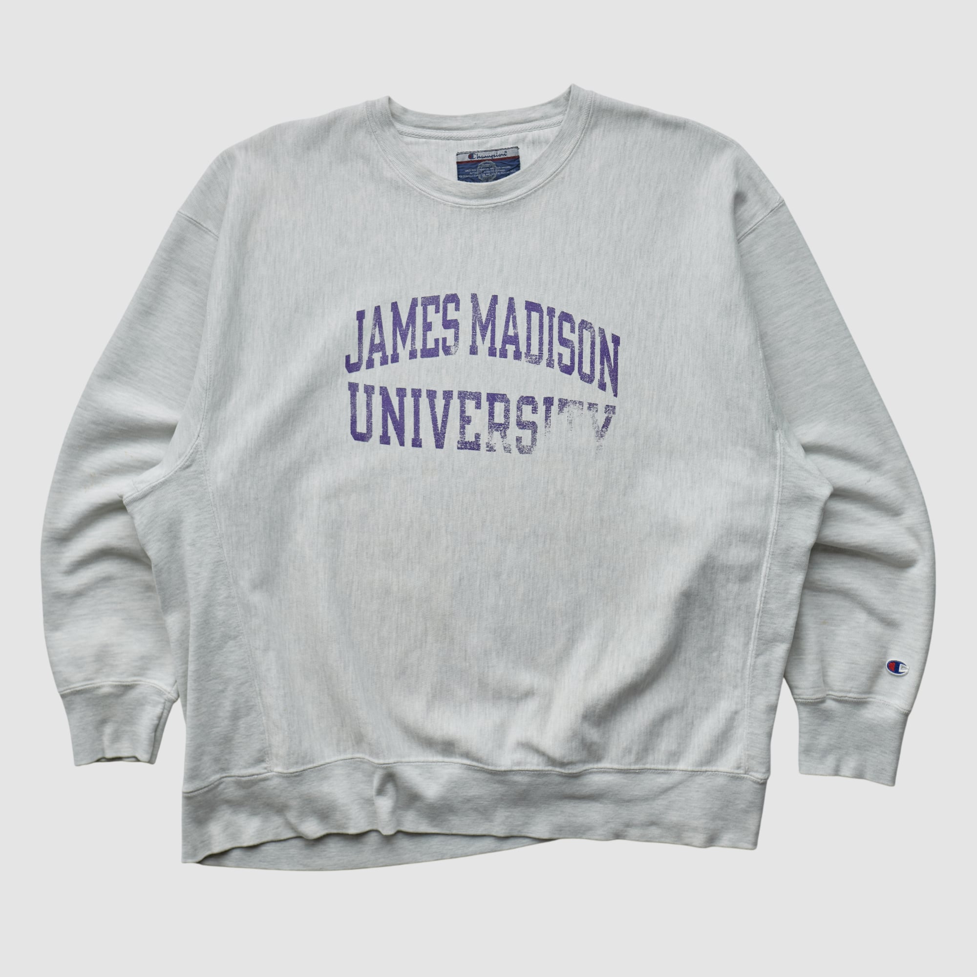James Madison Dukes Champion 2000s Pullover Sweatshirt - Heather Gray - 2XL