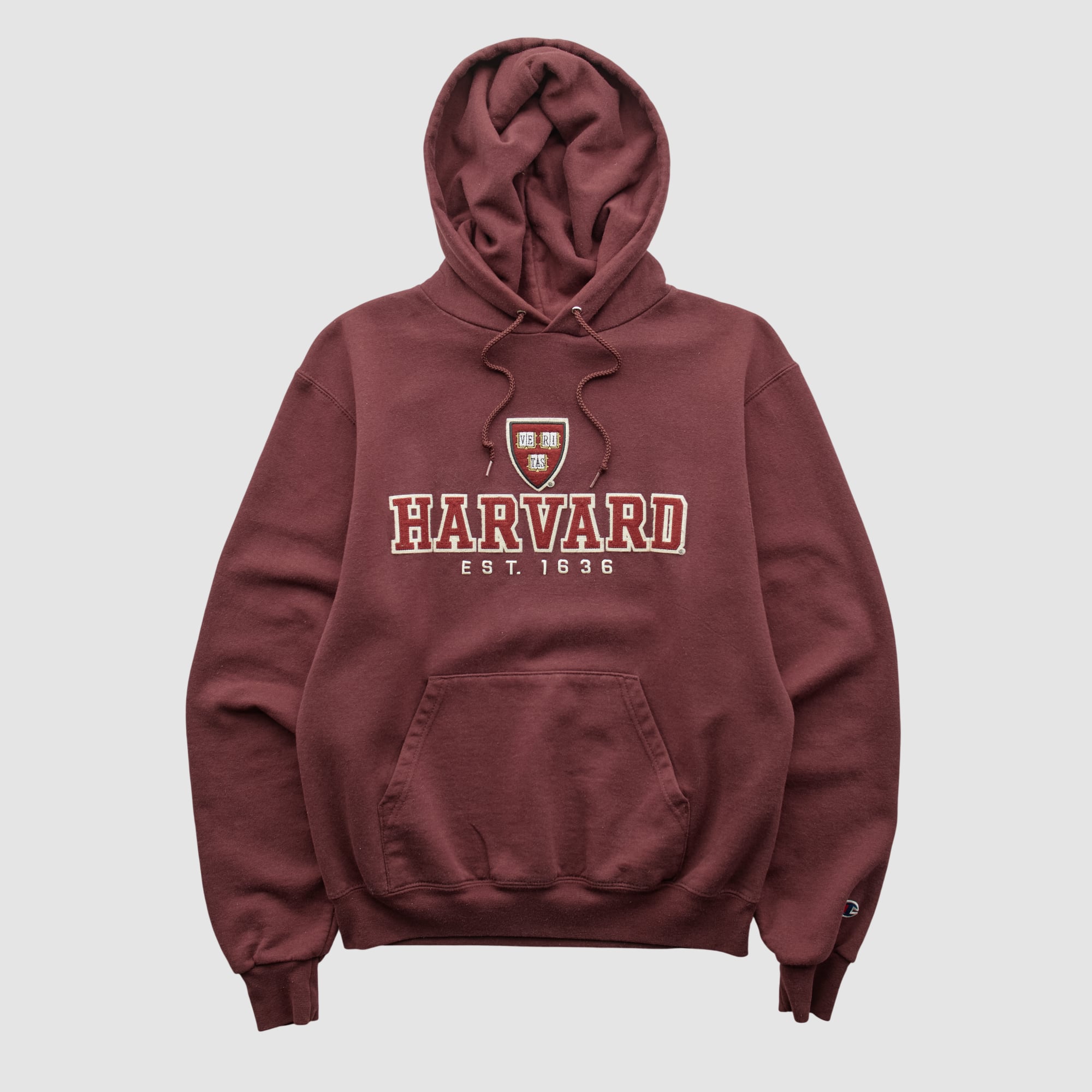 Harvard Crimson Champion 2000s Hooded Pullover Sweatshirt - Maroon - XS