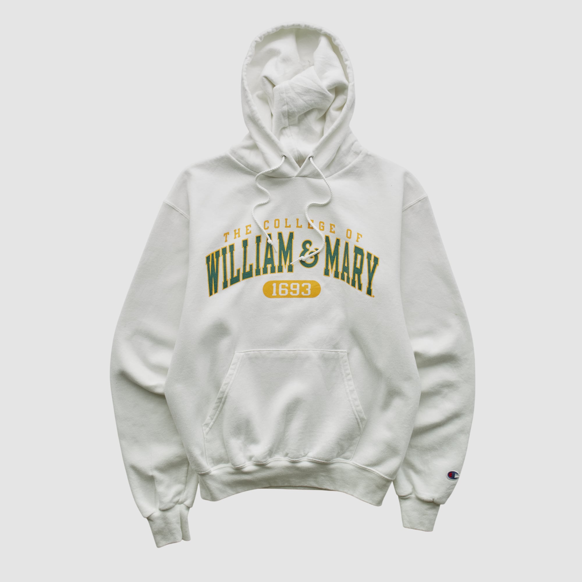 William & Mary Tribe Champion 2000s Hooded Pullover Sweatshirt - White - XS