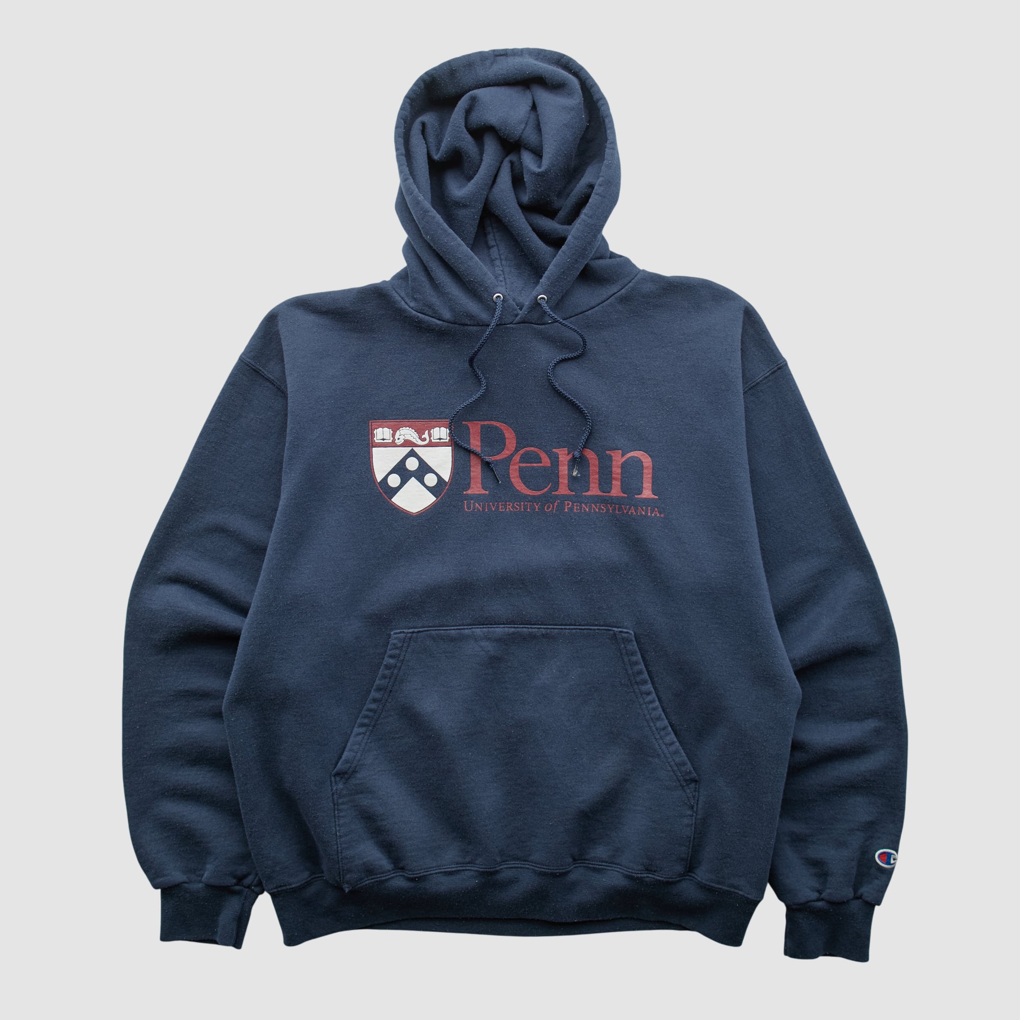 Pennsylvania Quakers Champion 2000s Hooded Pullover Sweatshirt - Navy - XS