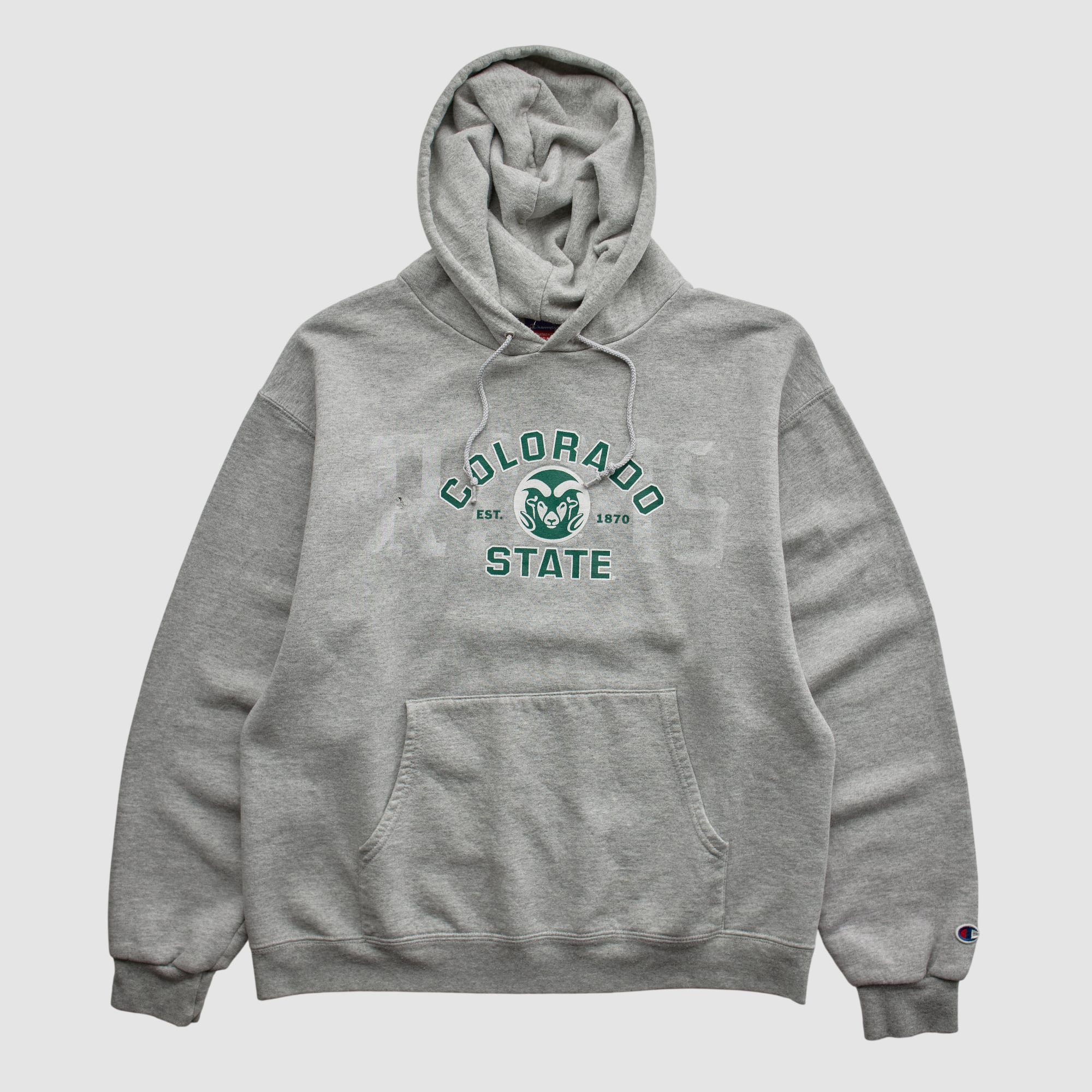Colorado State Rams Champion 2000s Hooded Pullover Sweatshirt - Heather Gray - XS