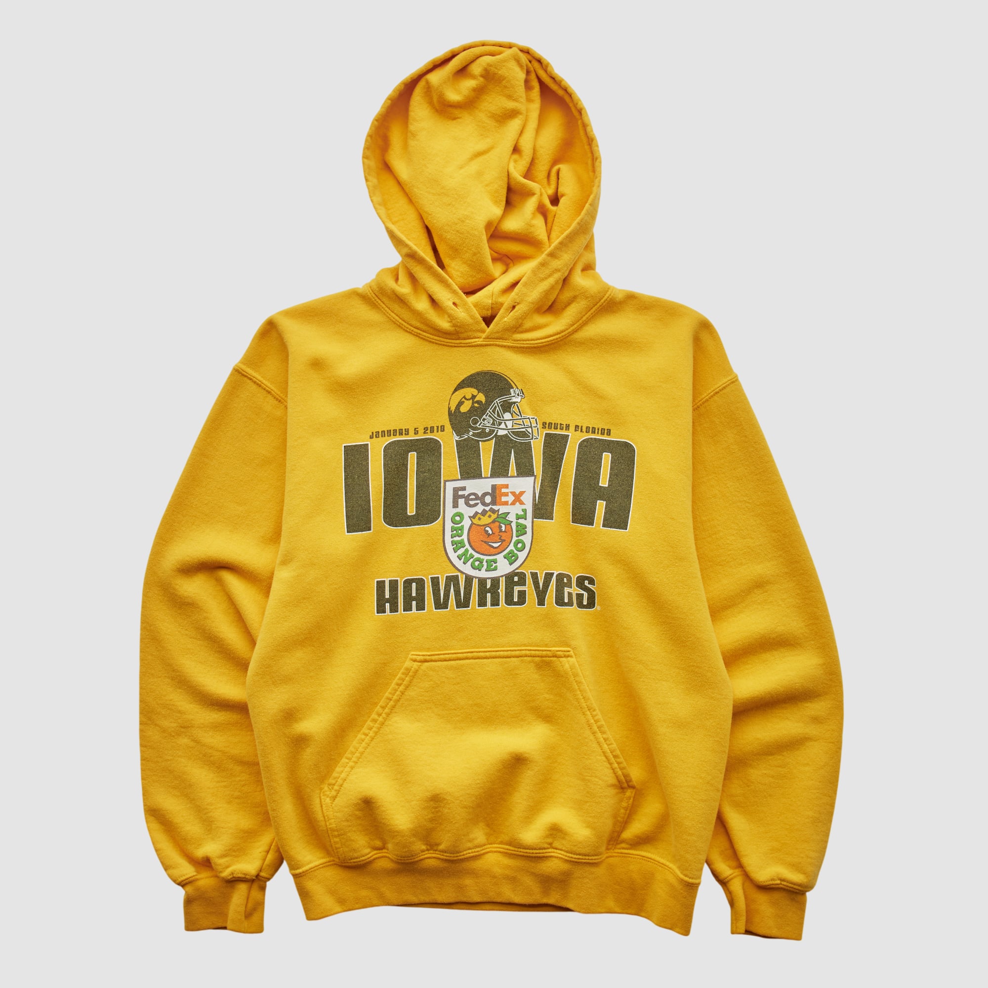 Iowa Hawkeyes Gildan 2010 Hooded Pullover Sweatshirt - Yellow - XS