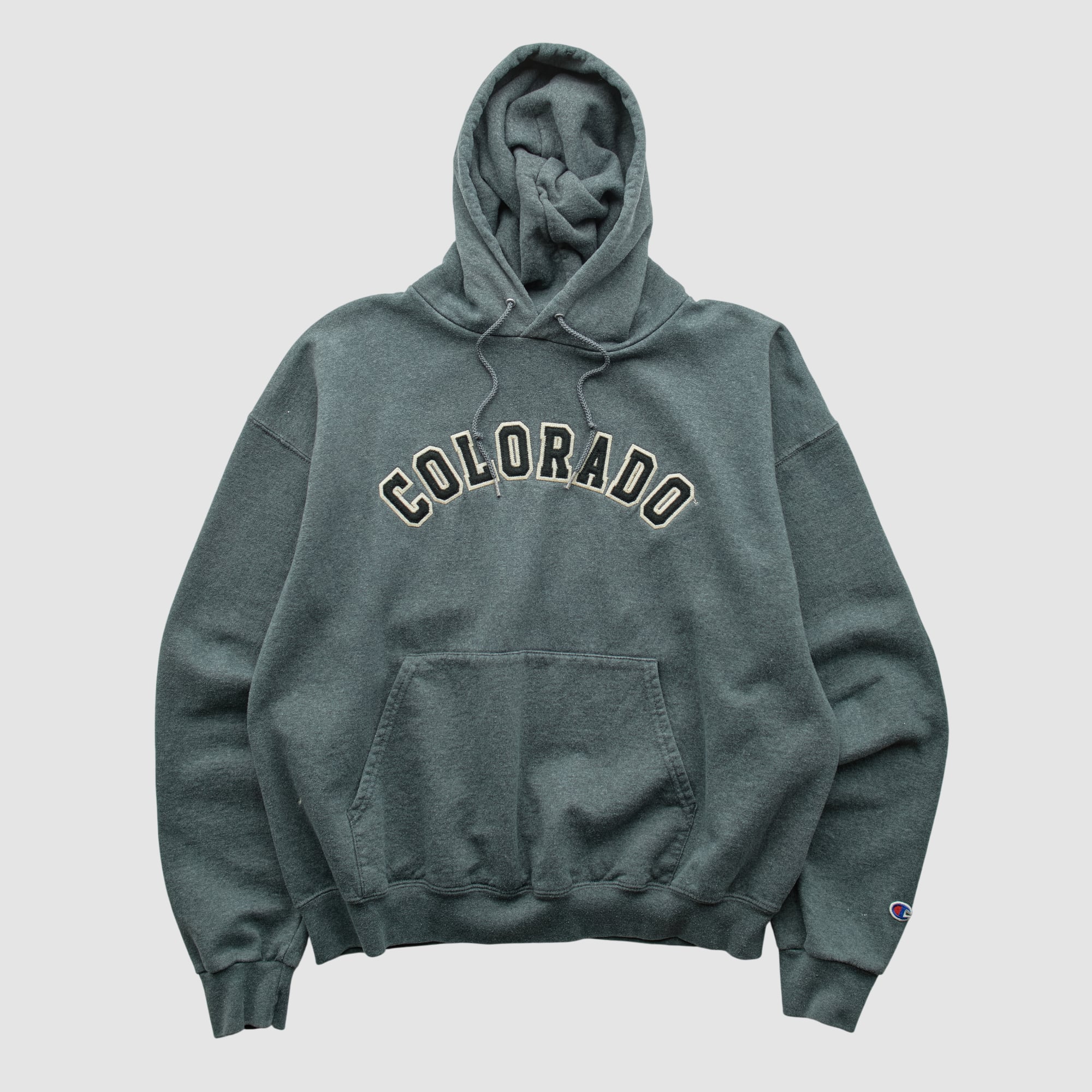 Colorado Buffaloes Champion 2000s Hooded Pullover Sweatshirt - Dark Heather Gray - XS