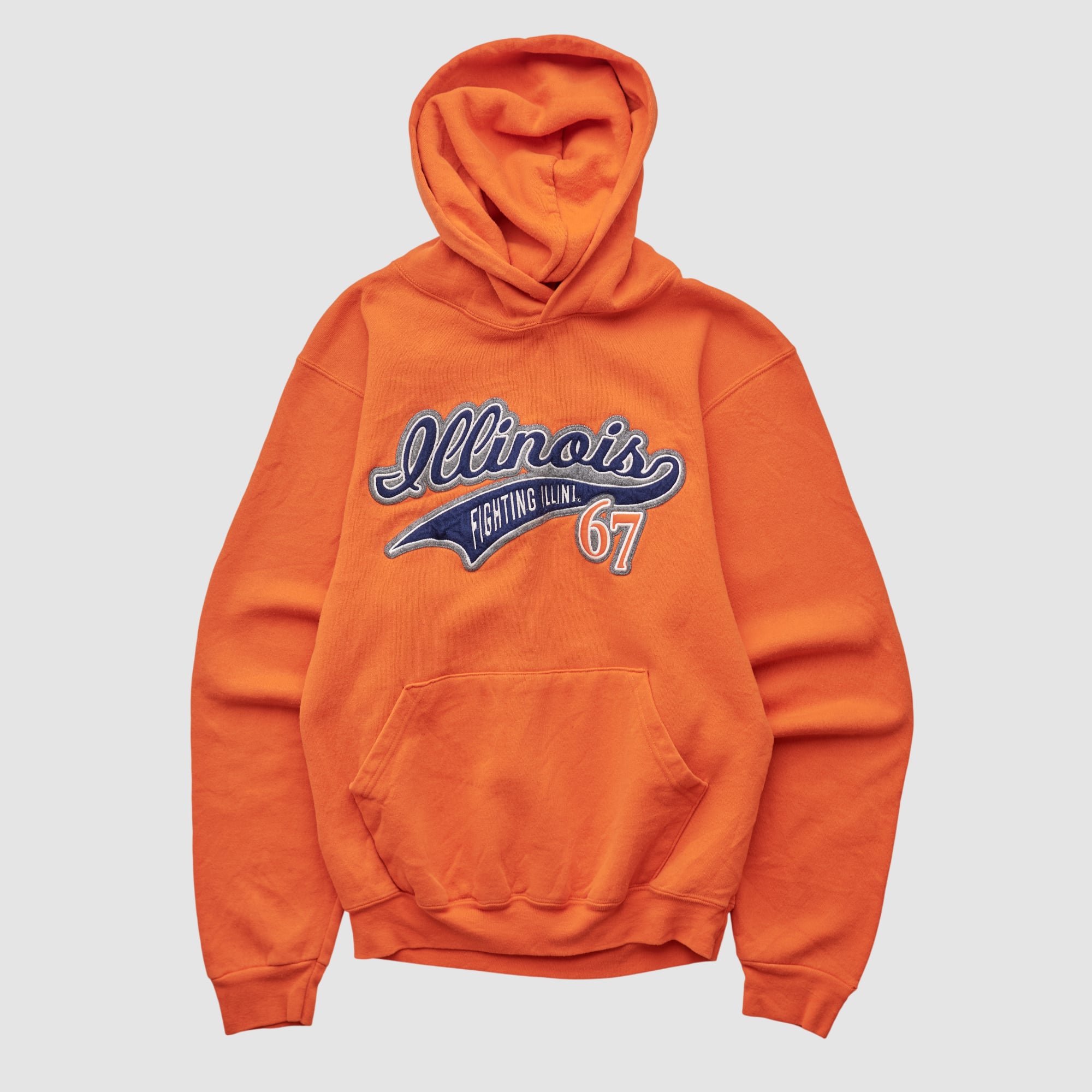 Illinois Fighting Illini Wide World Sportswear 2000s Hooded Pullover Sweatshirt - Orange - XXS