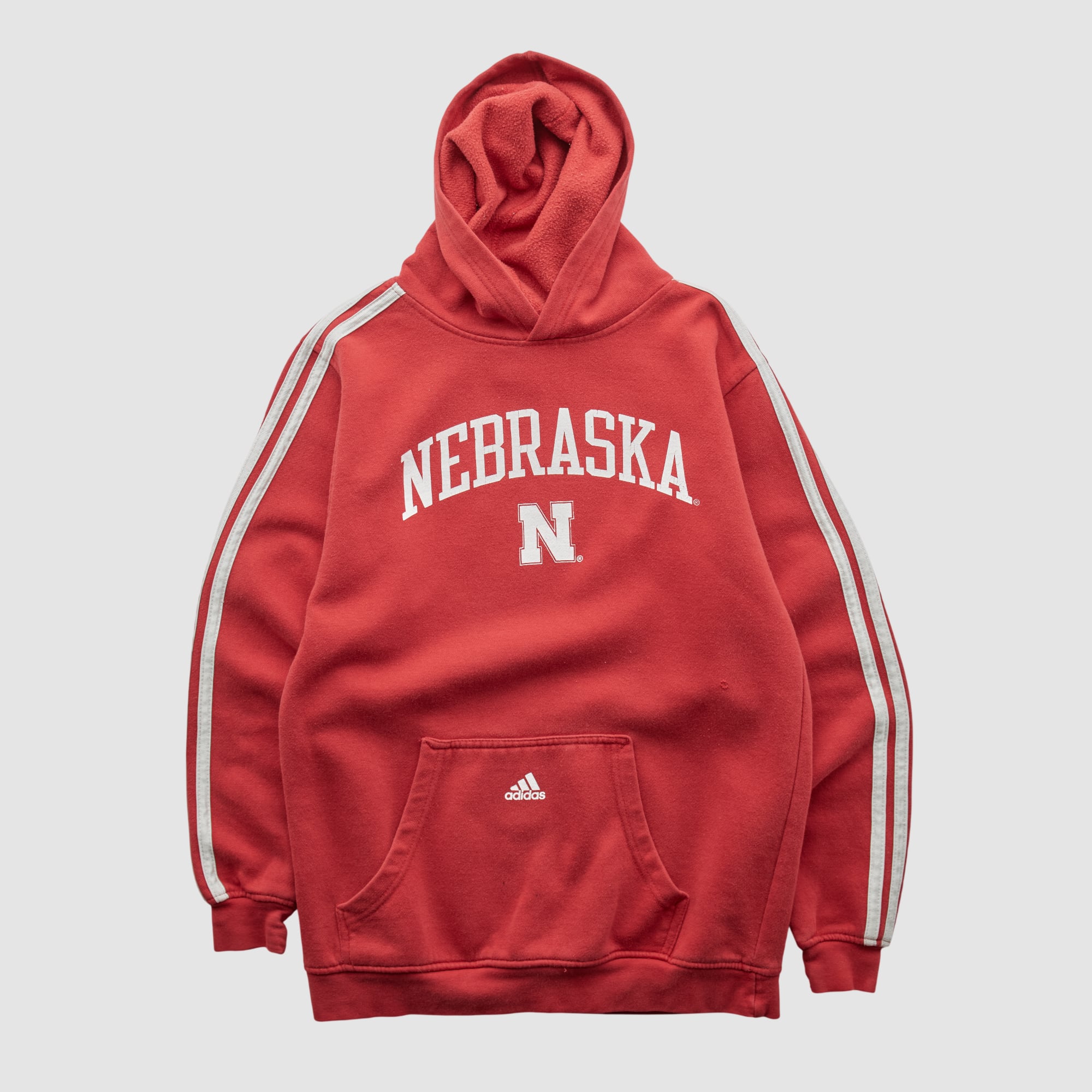 Nebraska Huskers Adidas 2010s Hooded Pullover Sweatshirt - Red - XS