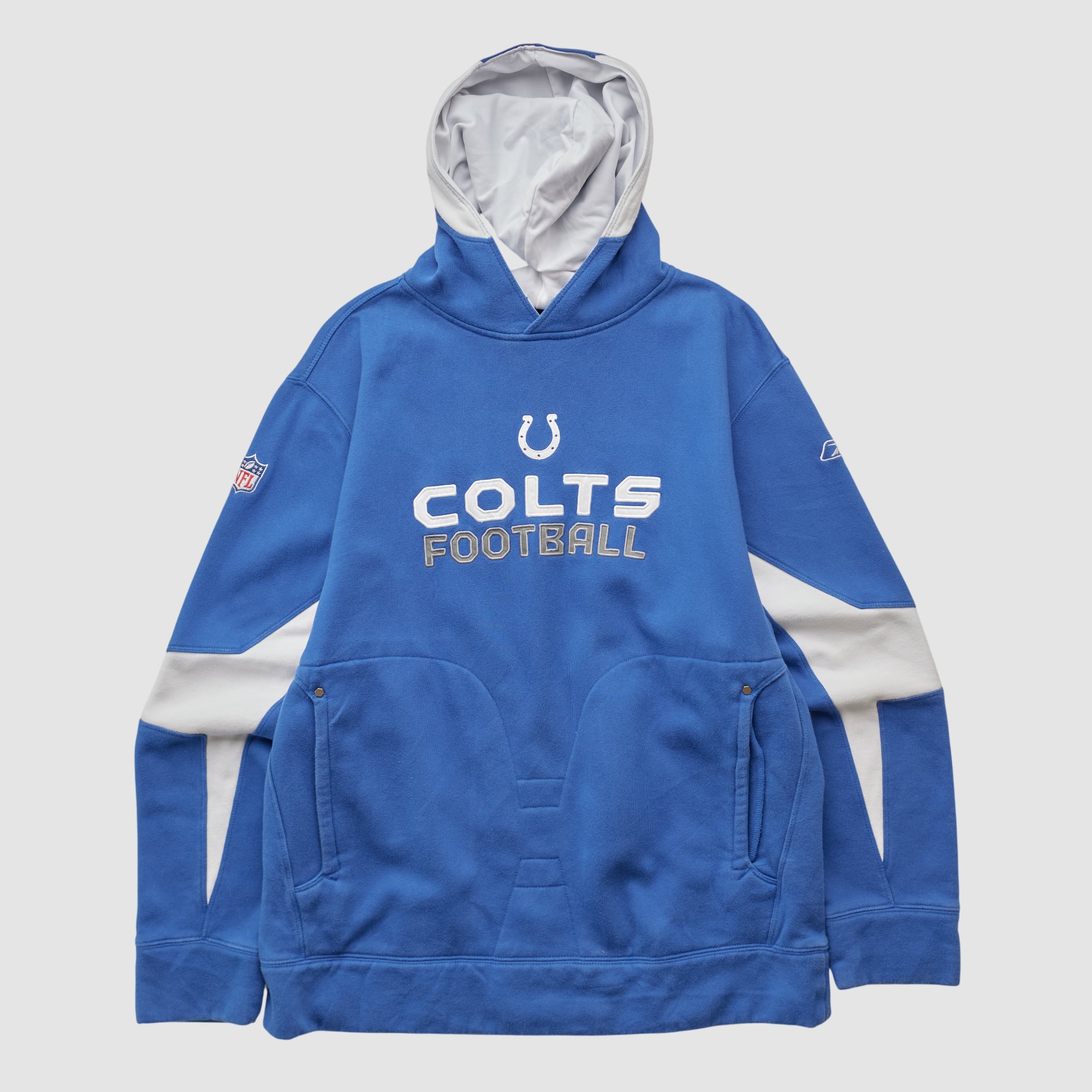 Indianapolis Colts Reebok 2000s Hooded Pullover Sweatshirt - Blue - S