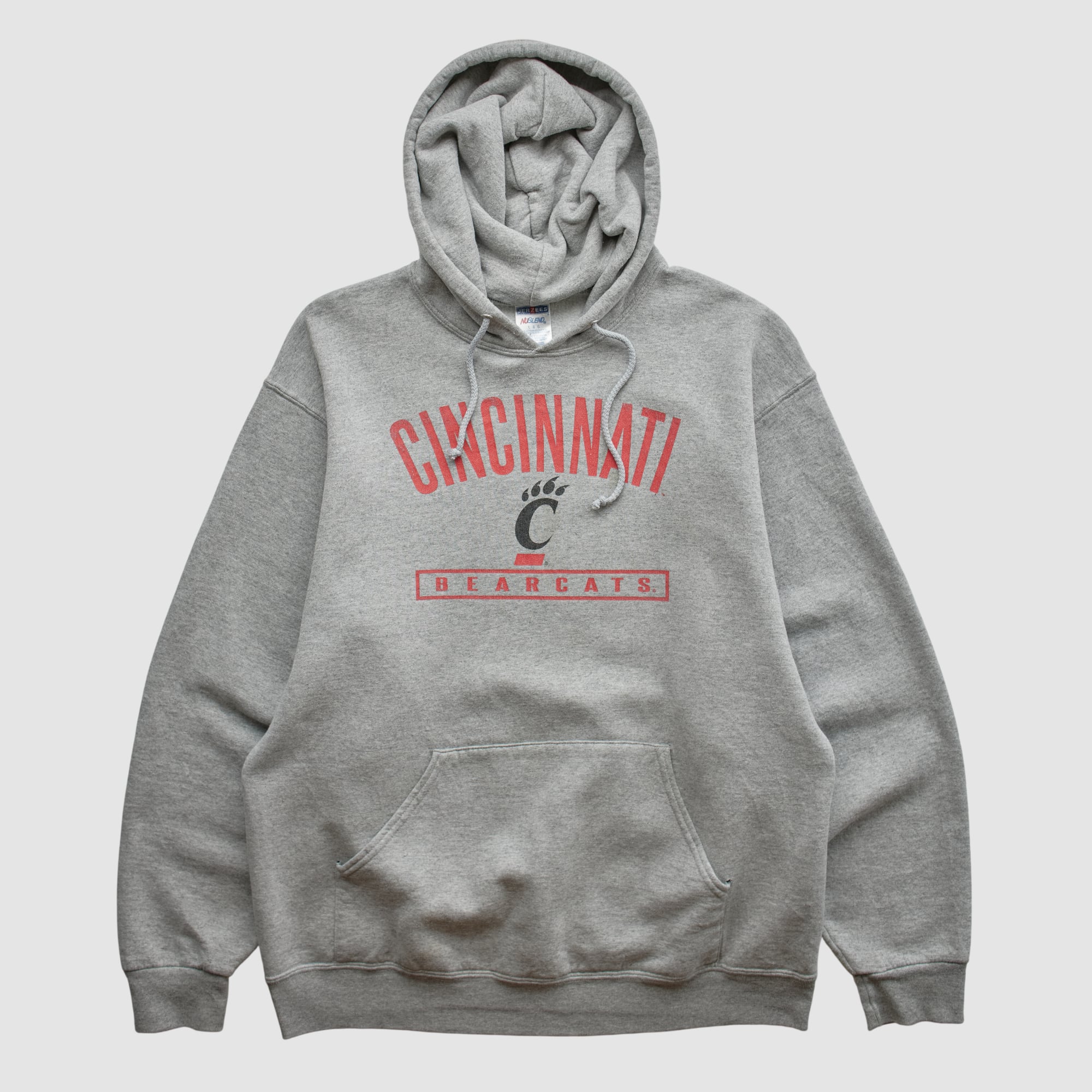 Cincinnati Bearcats Jerzees 2000s Hooded Pullover Sweatshirt - Heather Gray - S