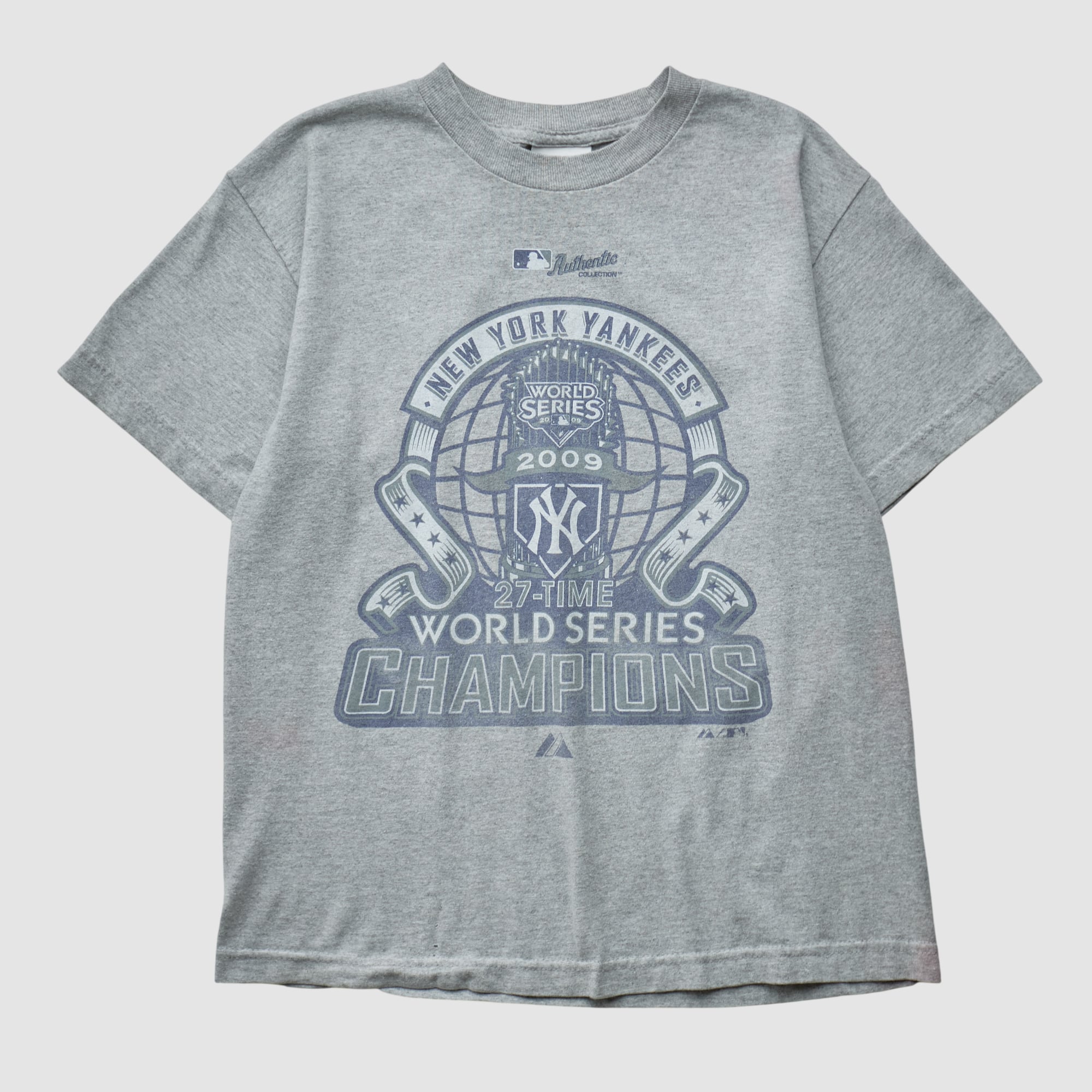 New York Yankees Majestic 2009 T-shirt - Heather Gray - Yth L