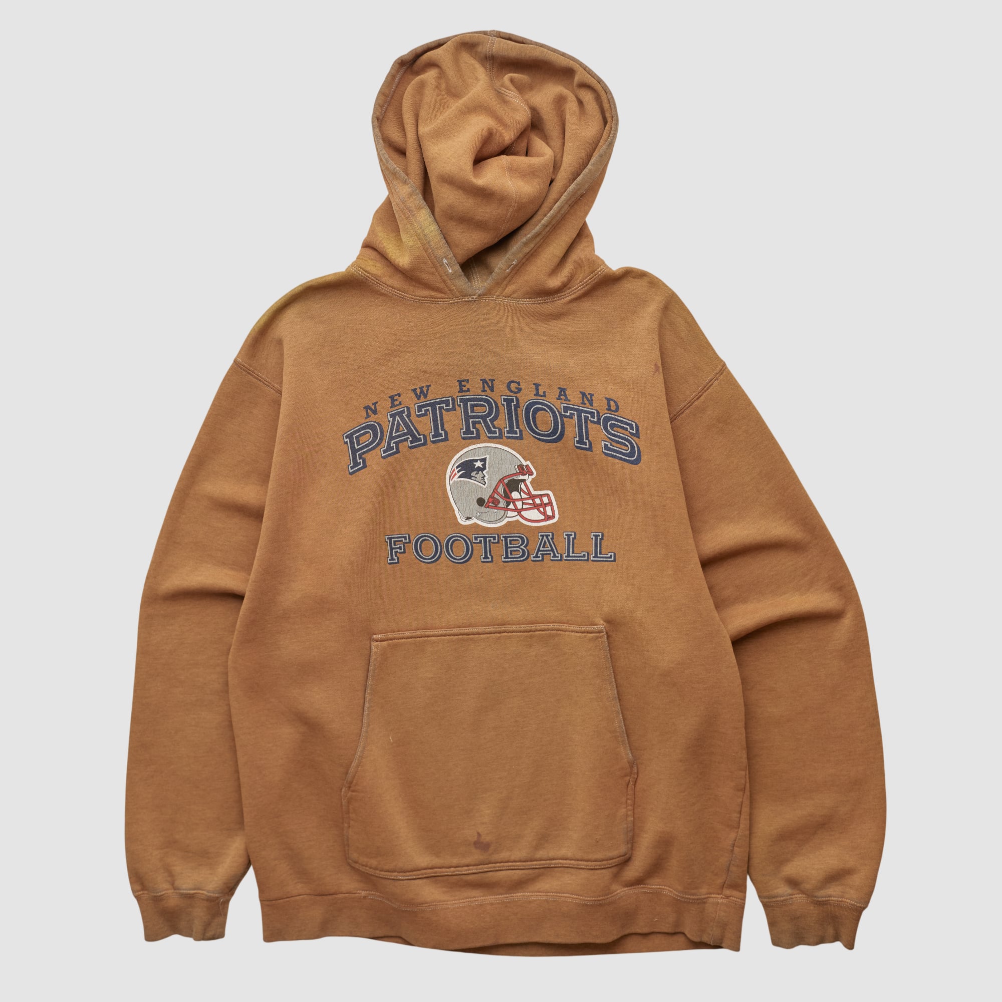 New England Patriots Reebok 2000s Hooded Pullover Sweatshirt - Clay - M