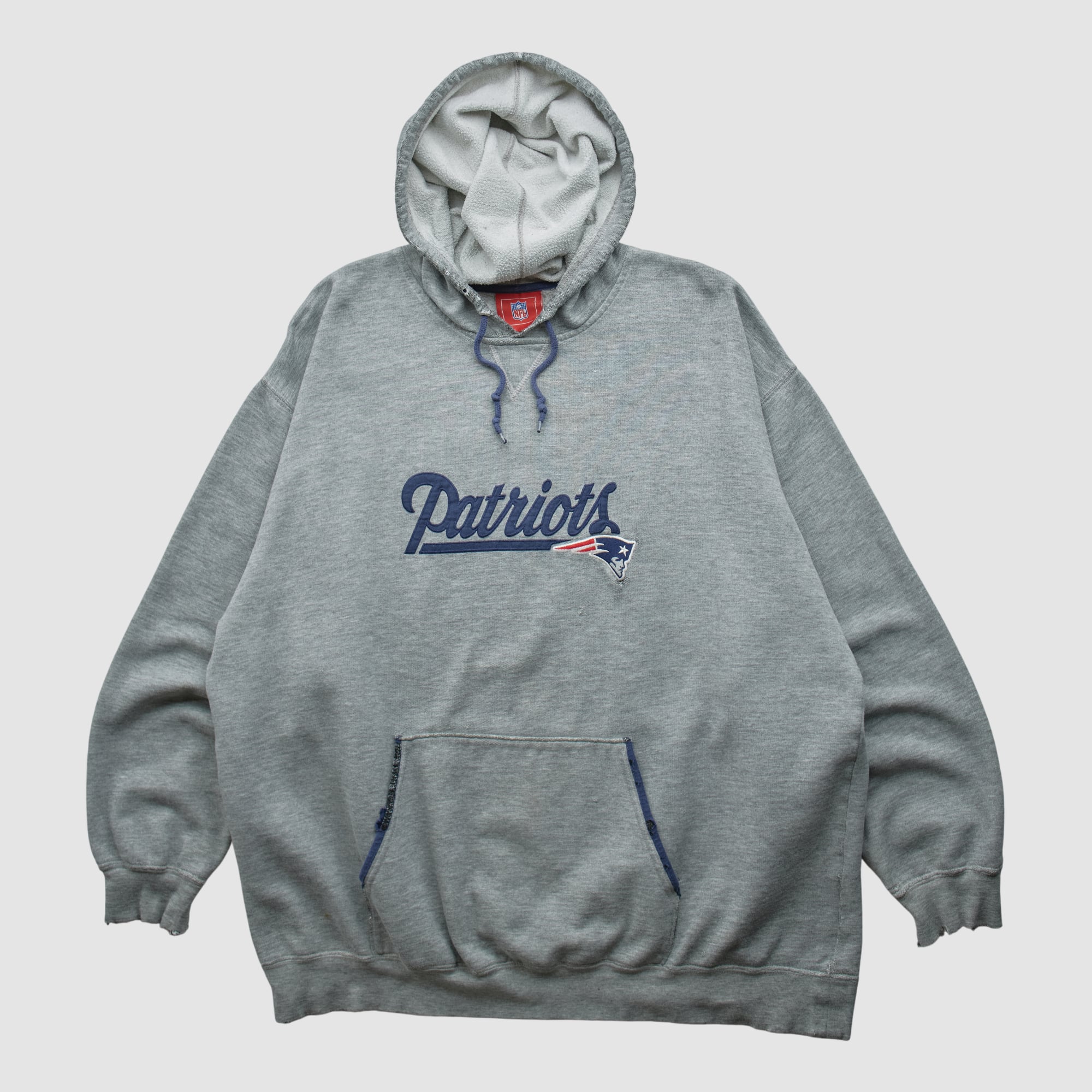 New England Patriots NFL 2000s Hooded Pullover Sweatshirt - Heather Gray - M