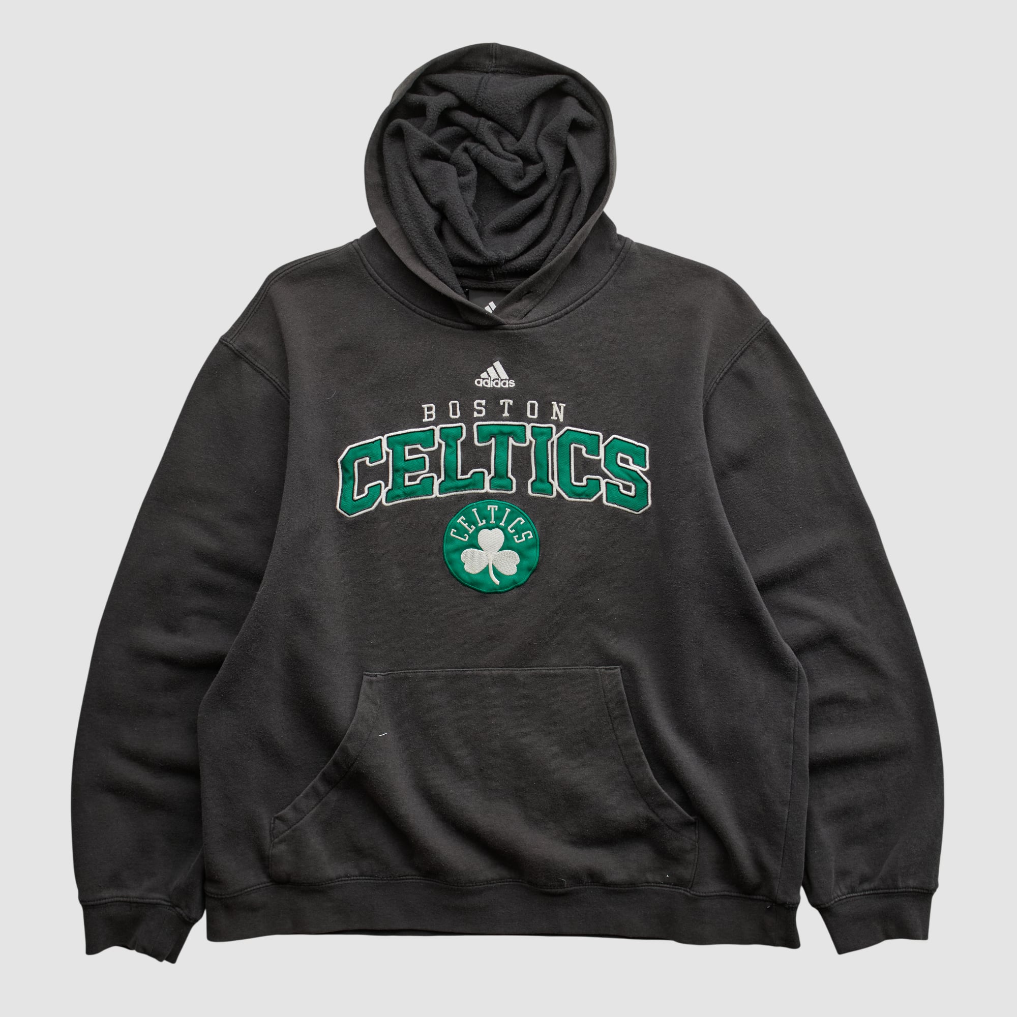 Boston Celtics Adidas 2010s Hooded Pullover Sweatshirt - Black - M