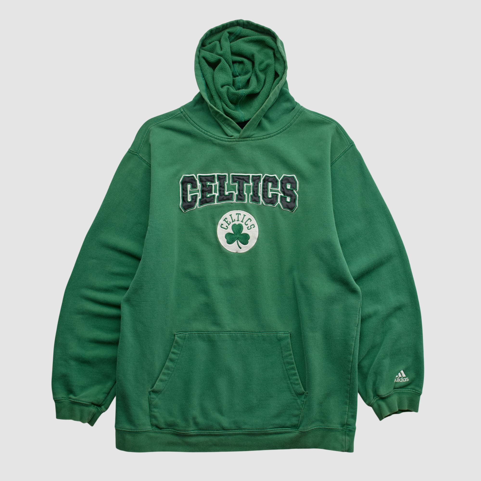 Boston Celtics Adidas 2000s Hooded Pullover Sweatshirt - Green - XS