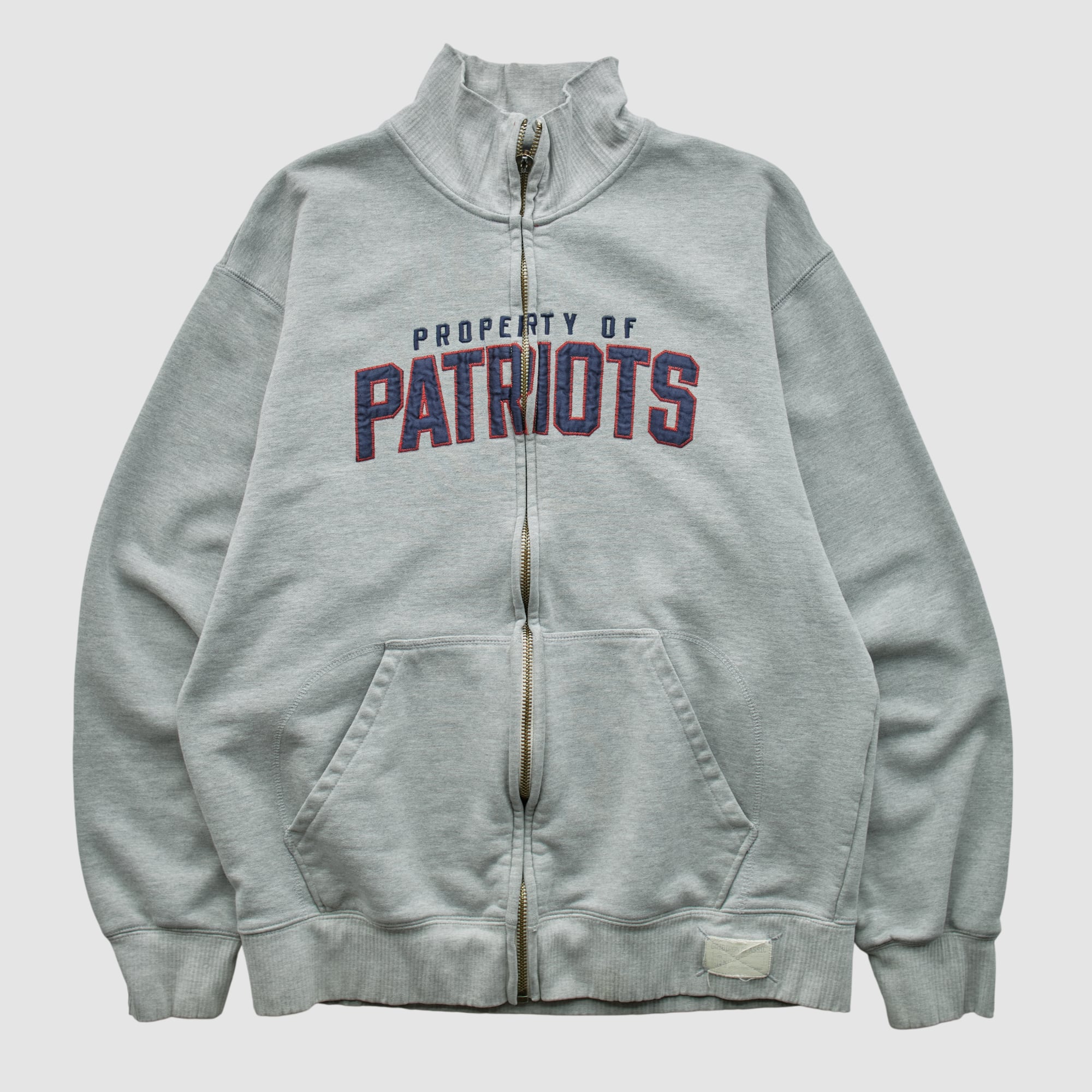 New England Patriots Reebok 2000s Full Zip Sweatshirt - Heather Gray - M