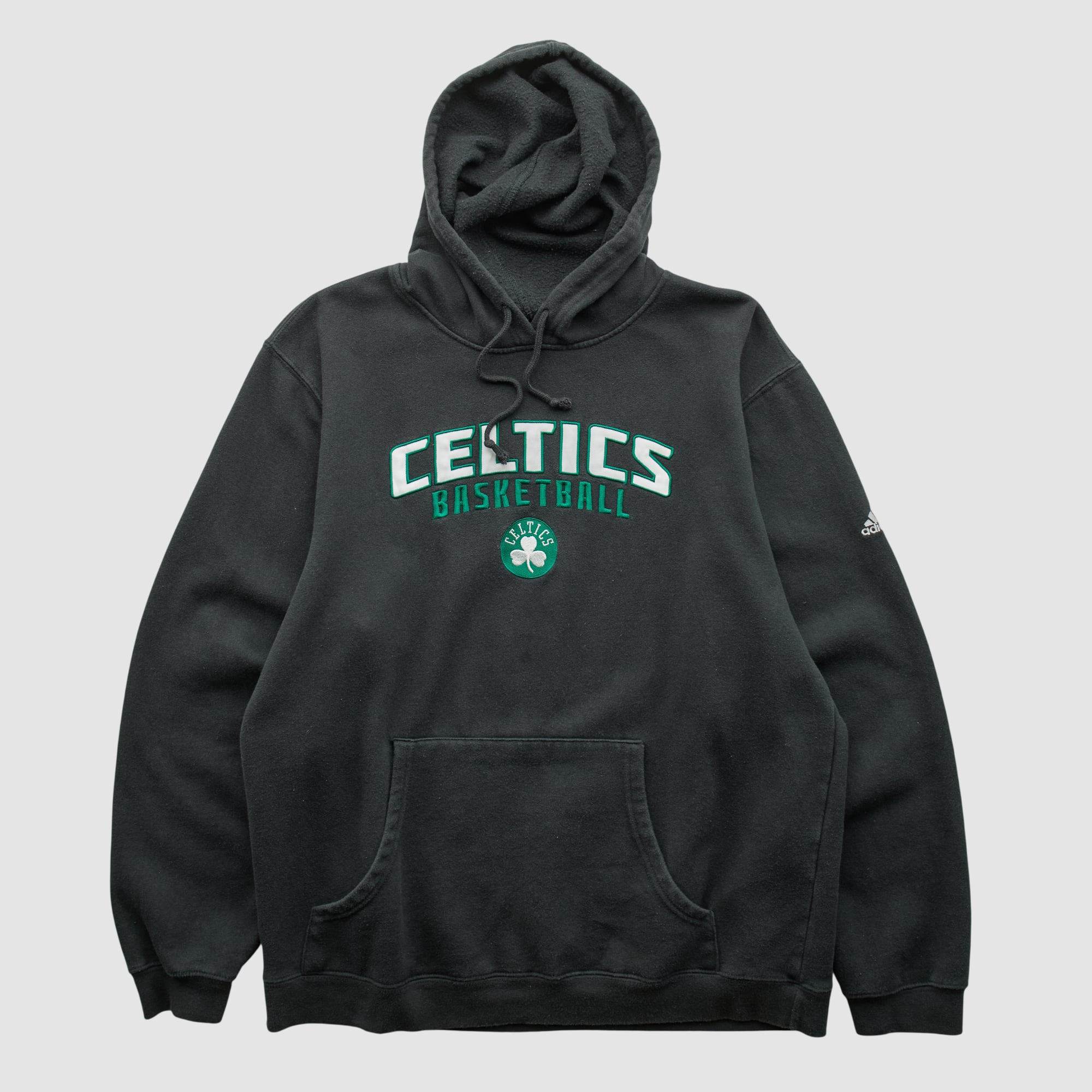 Boston Celtics Adidas 2010s Hooded Pullover Sweatshirt - Black - S