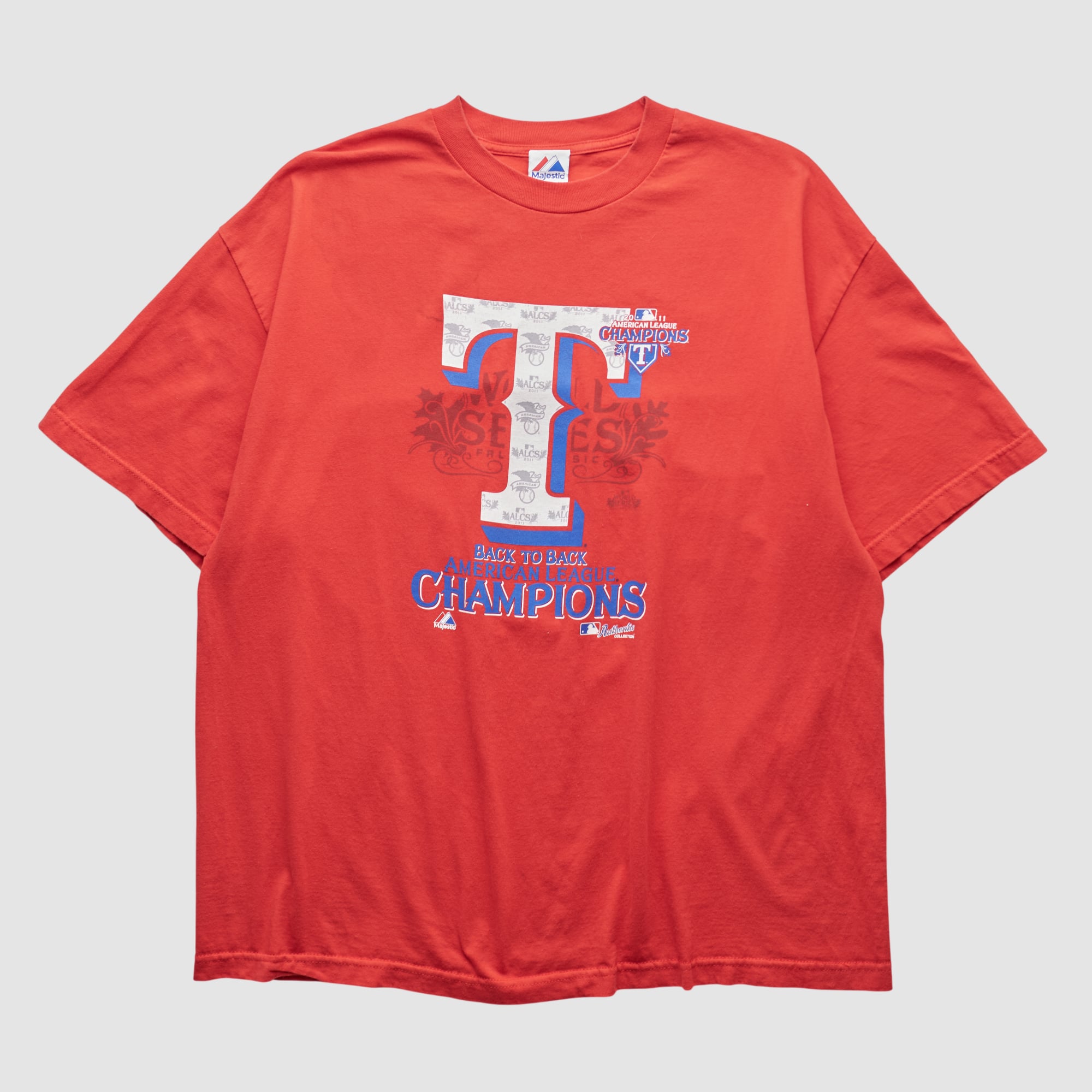 Texas Rangers Majestic 2011 T-shirt - Red - M