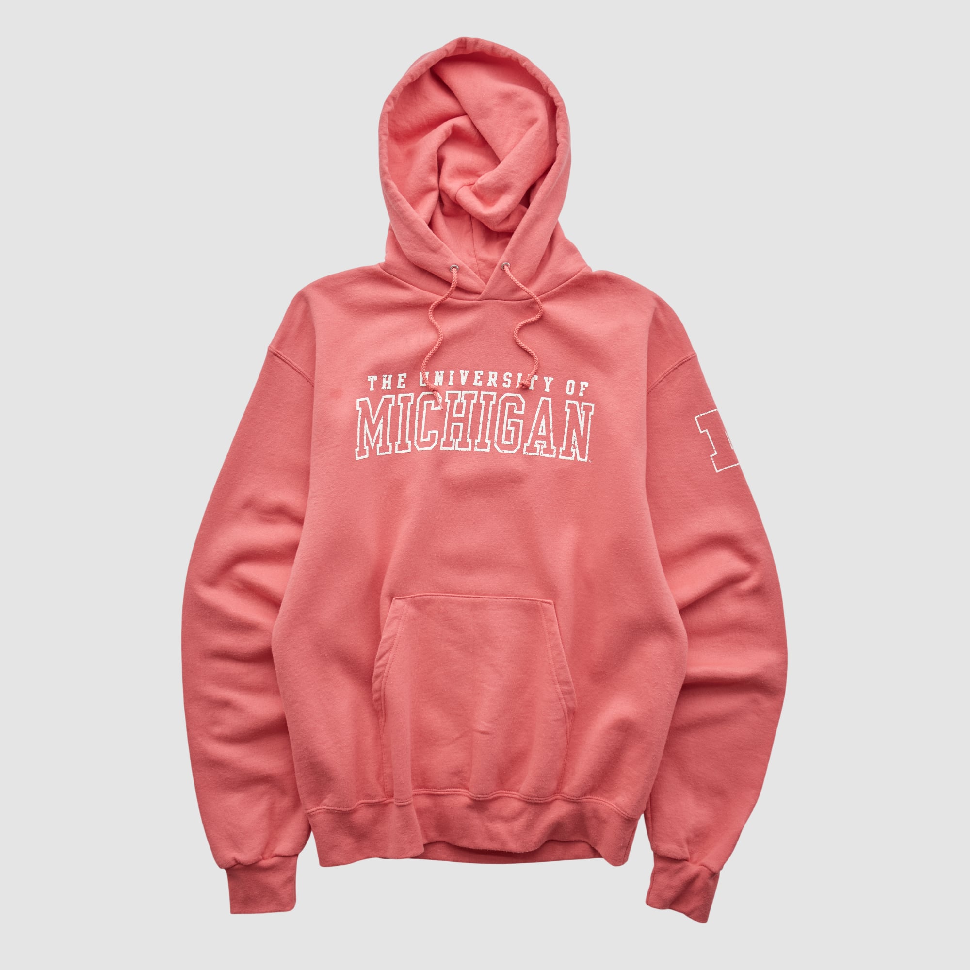 Michigan Wolverines Champion 2000s Hooded Pullover Sweatshirt - Pink - XS