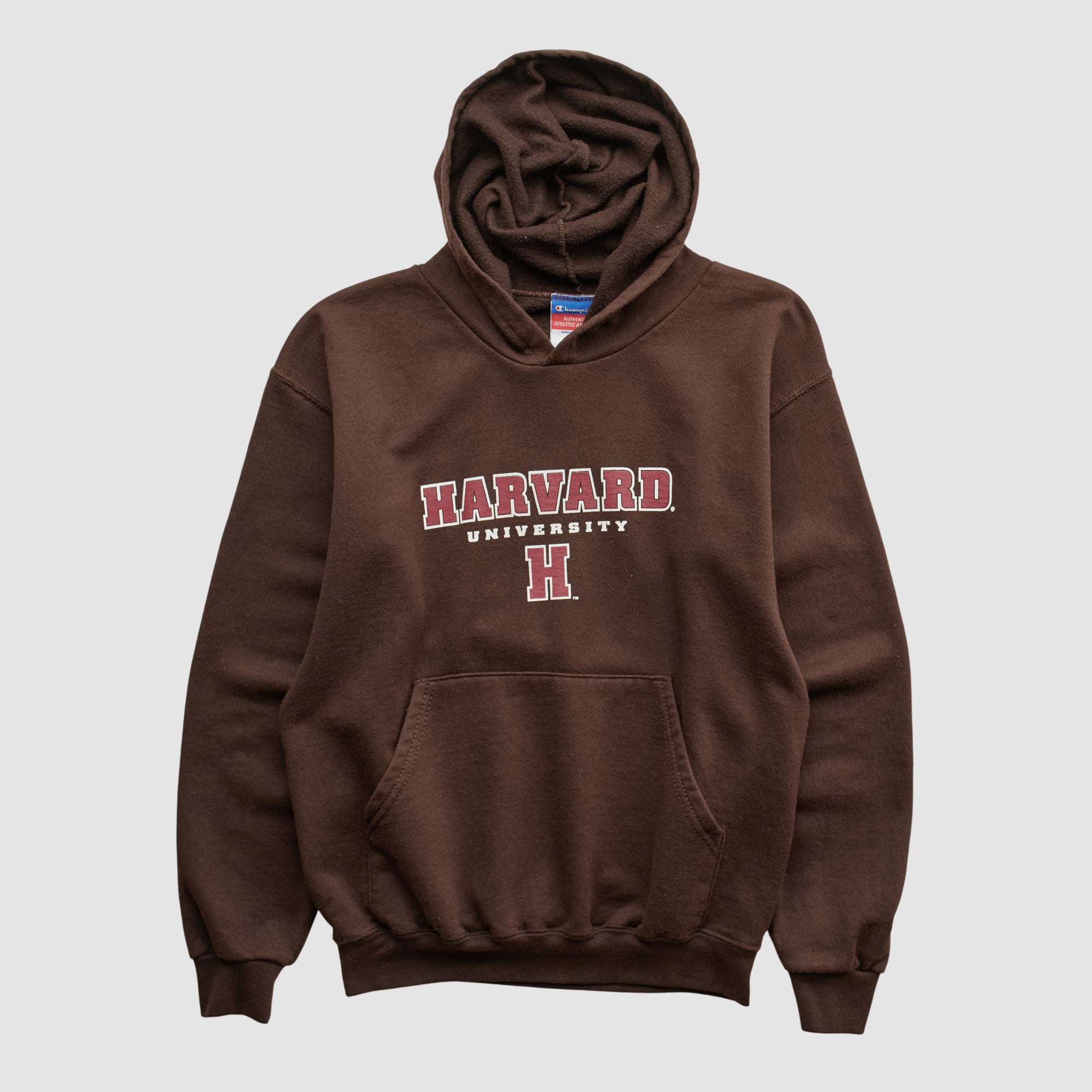 Harvard Crimson Champion 2000s Hooded Pullover Sweatshirt - Brown - Yth XL