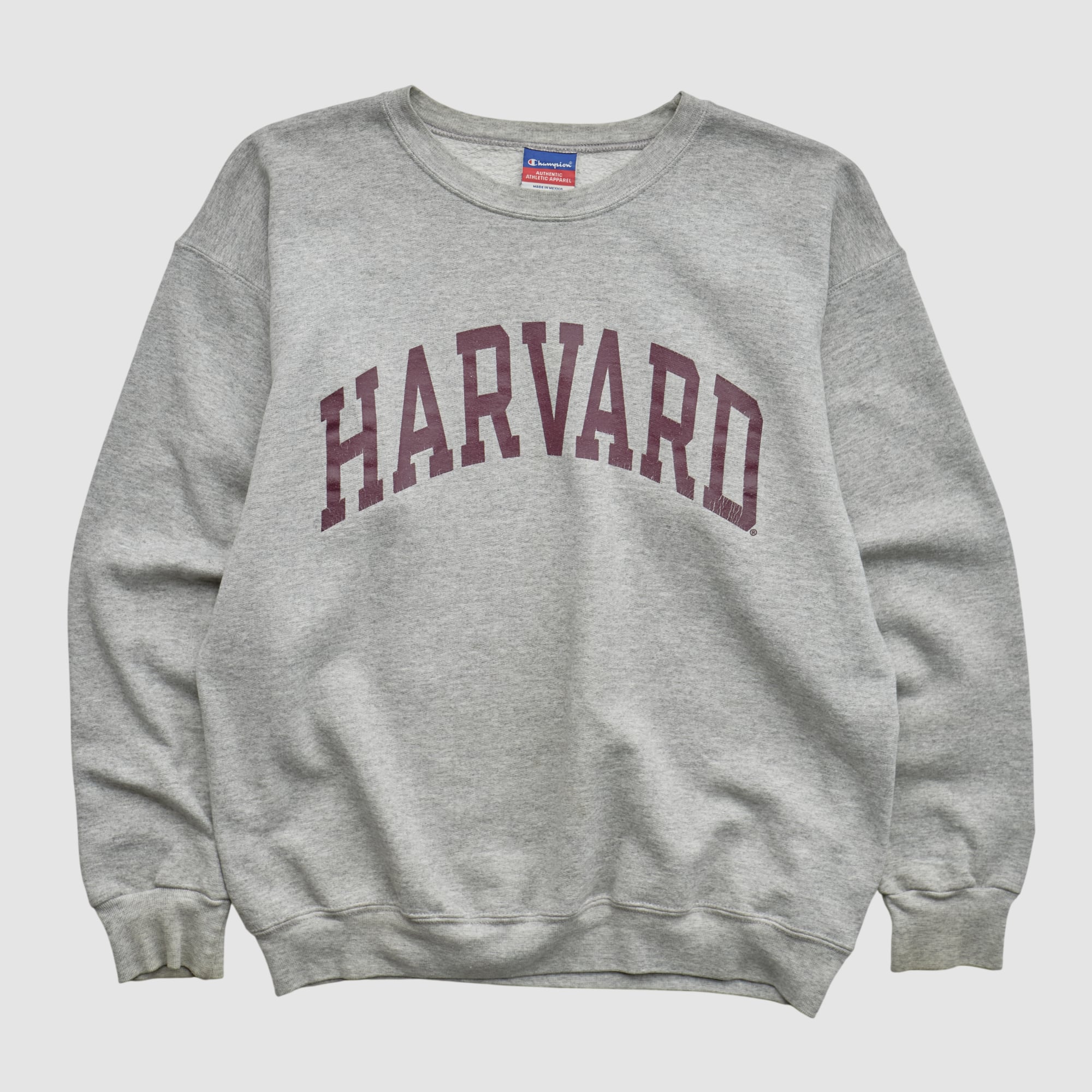 Harvard Crimson Champion 2000s Pullover Sweatshirt - Heather Gray - S
