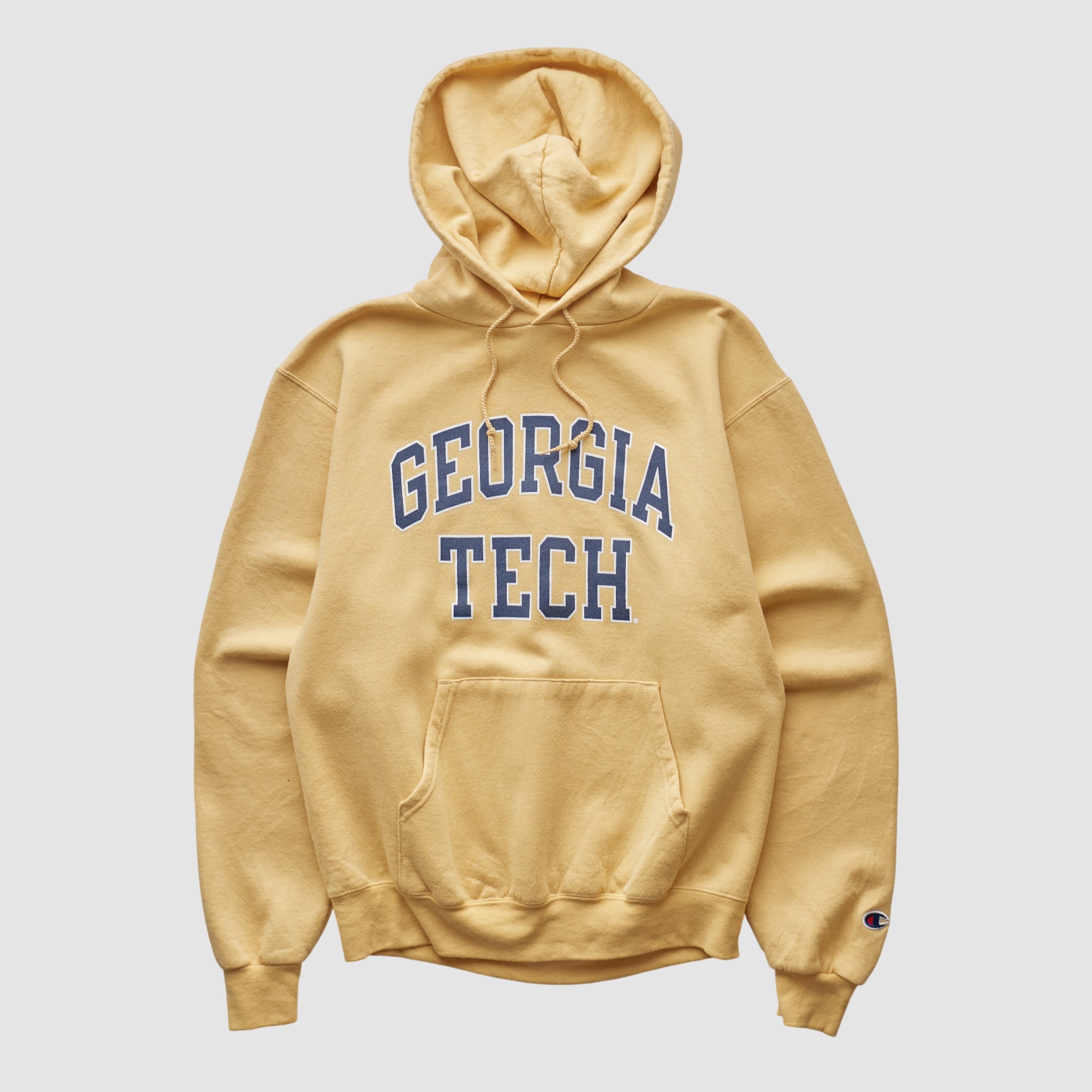 Georgia Tech Yellow Jackets Champion 2000s Hooded Pullover Sweatshirt - Yellow - XS