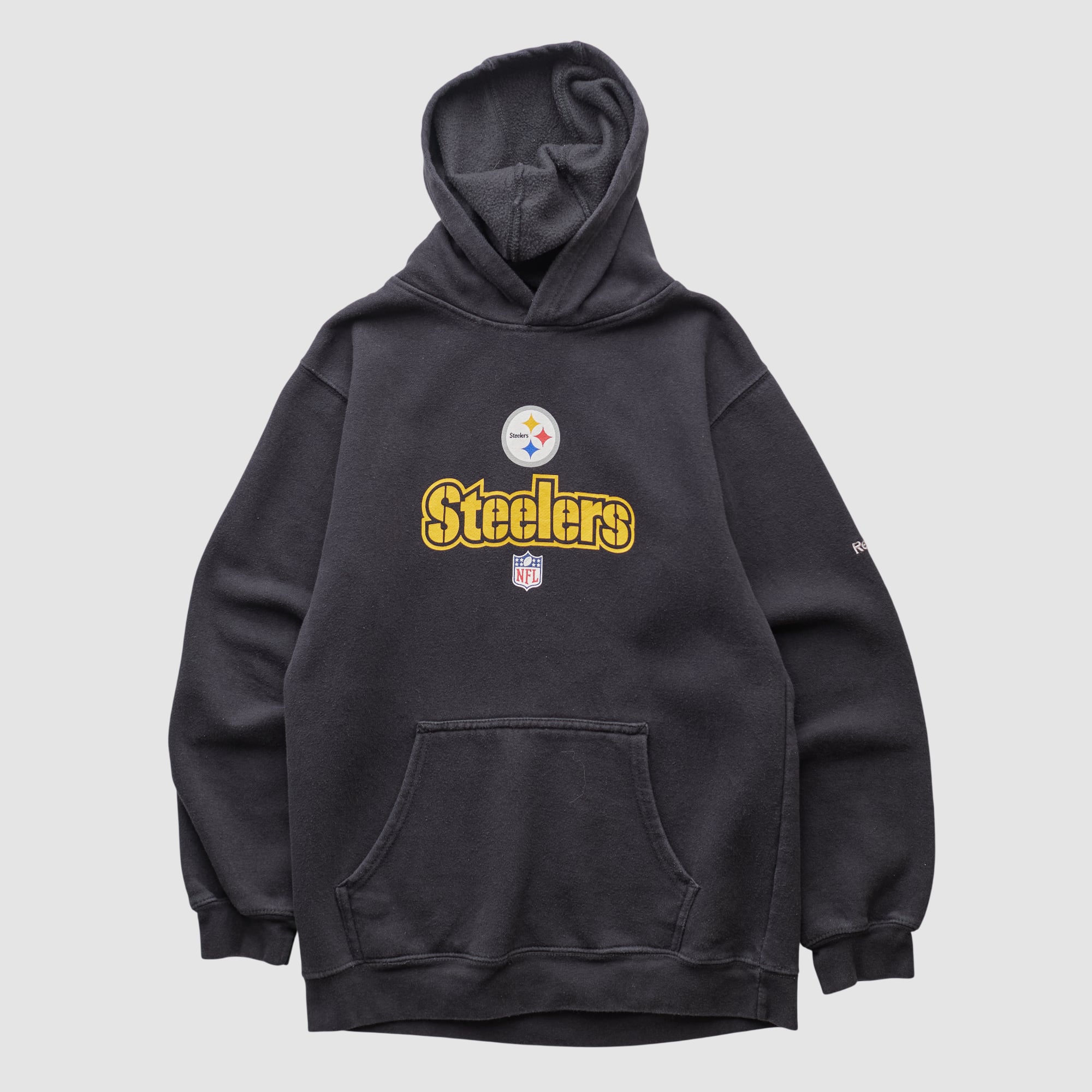 Pittsburgh Steelers Reebok 2000s Hooded Pullover Sweatshirt - Black - XS