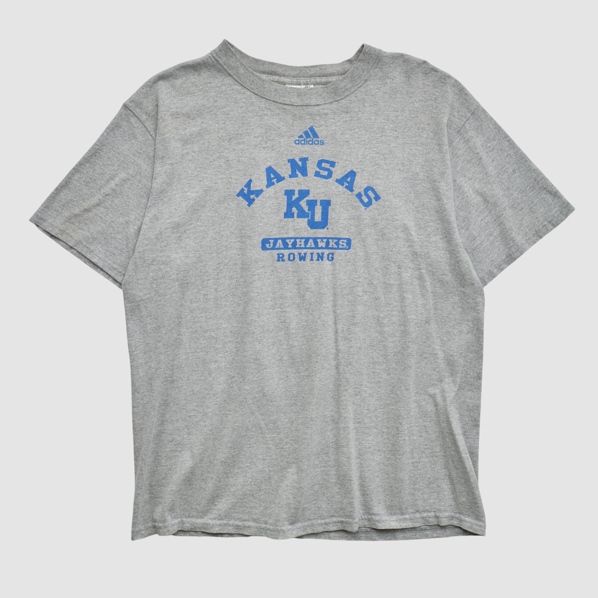 Kansas Jayhawks Adidas 2000s T-shirt - Heather Gray - S