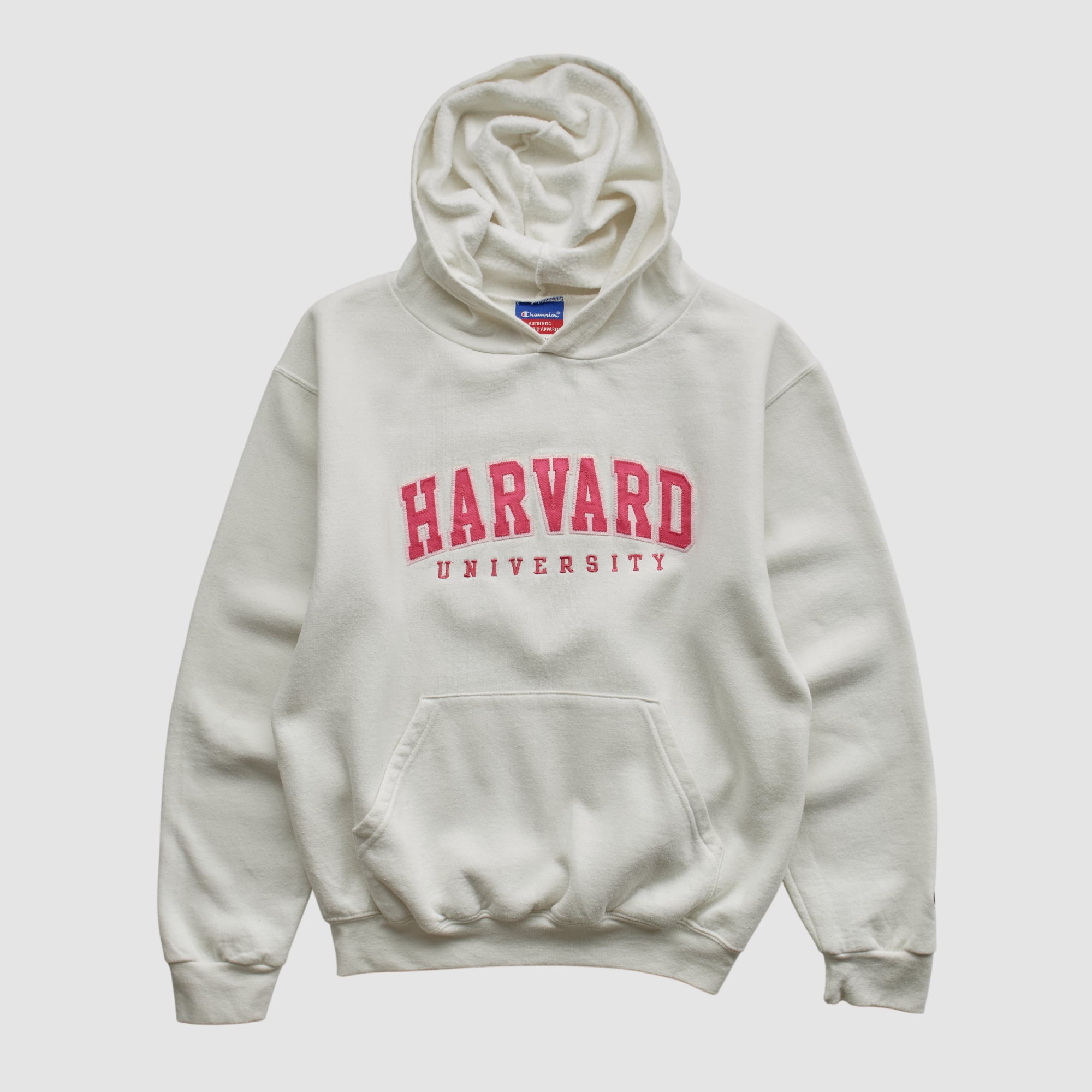 Harvard Crimson Champion 2000s Hooded Pullover Sweatshirt - White - XXS