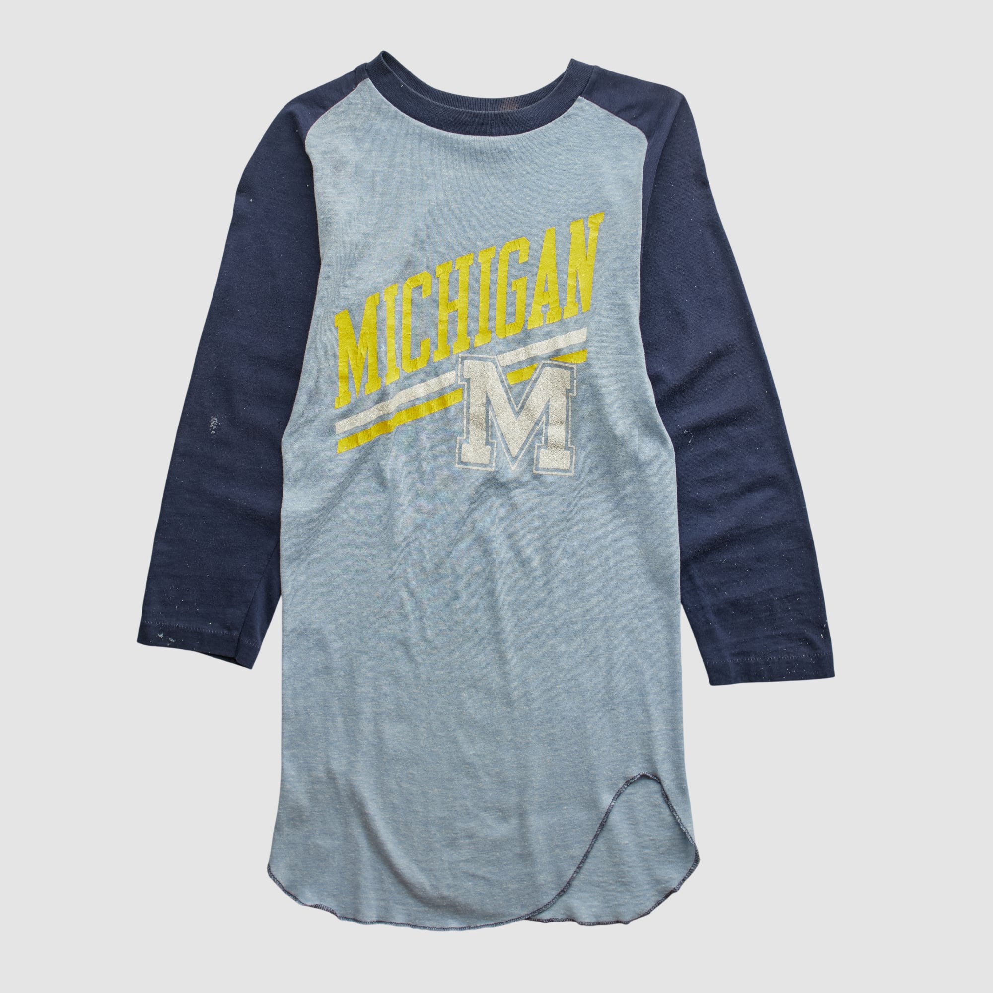 Michigan Wolverines Champion 80s Long Sleeve T-shirt - Light Blue - XS