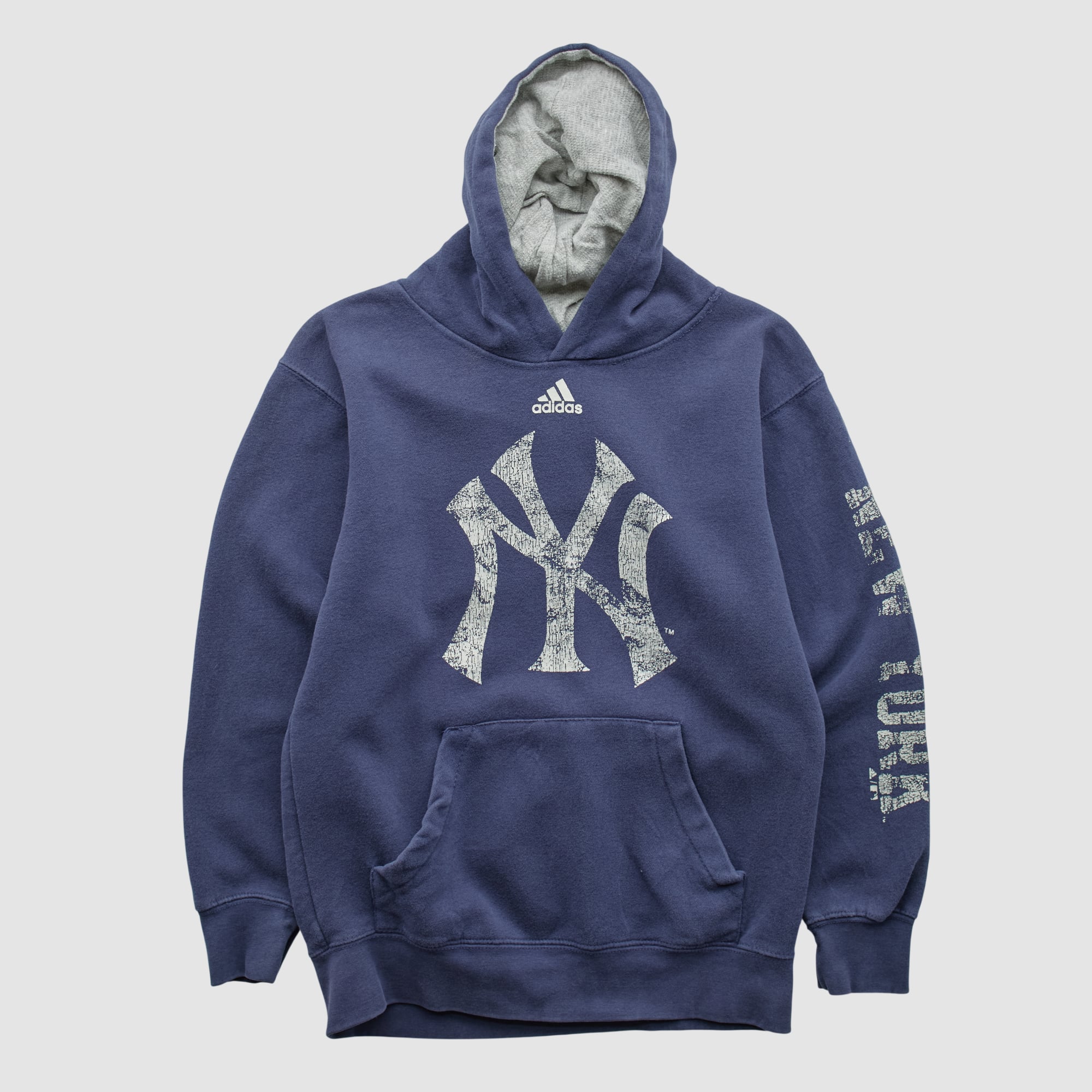 New York Yankees Adidas 2010s Hooded Pullover Sweatshirt - Navy - XXS