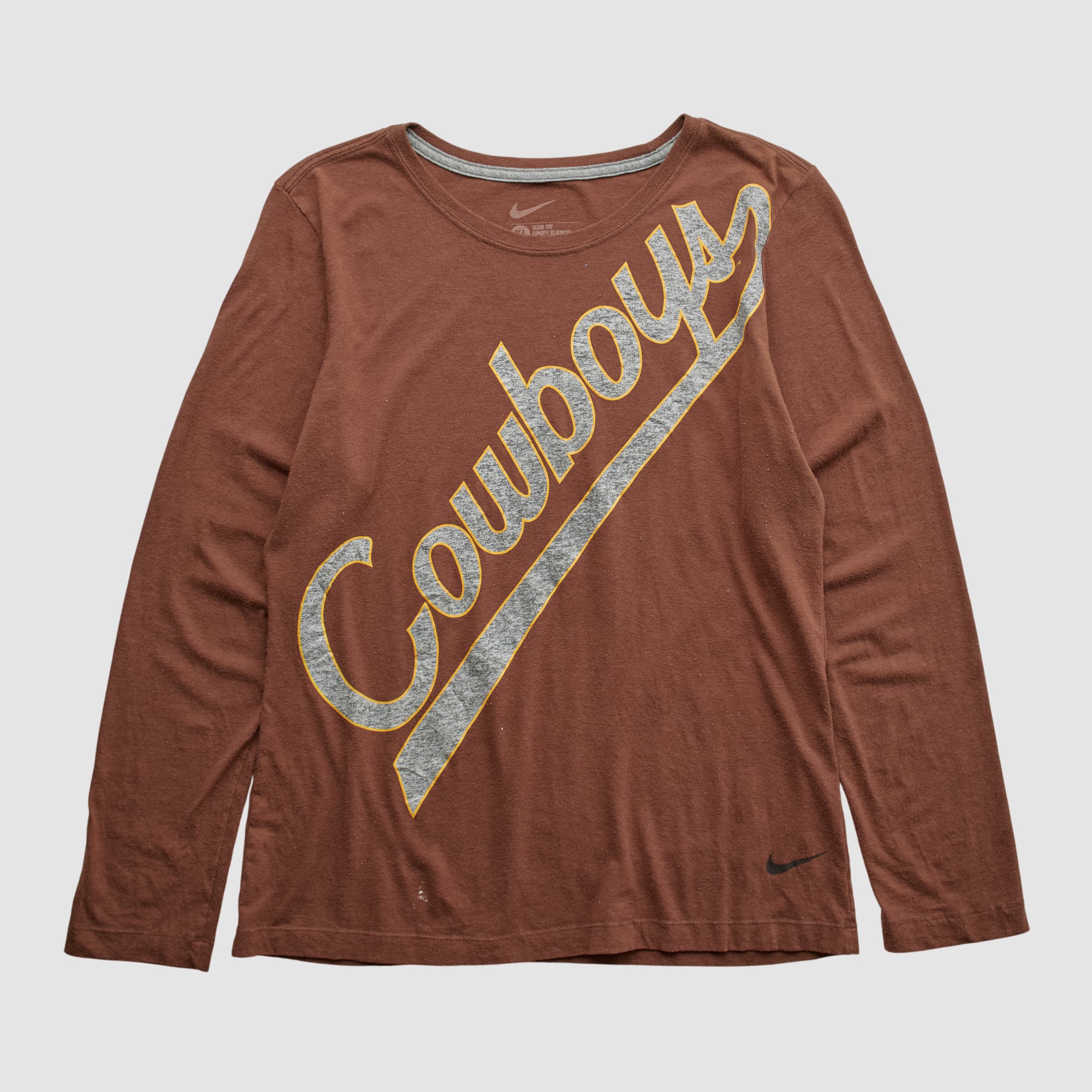 Wyoming Cowboys Nike 2010s Long Sleeve T-shirt - Brown - S