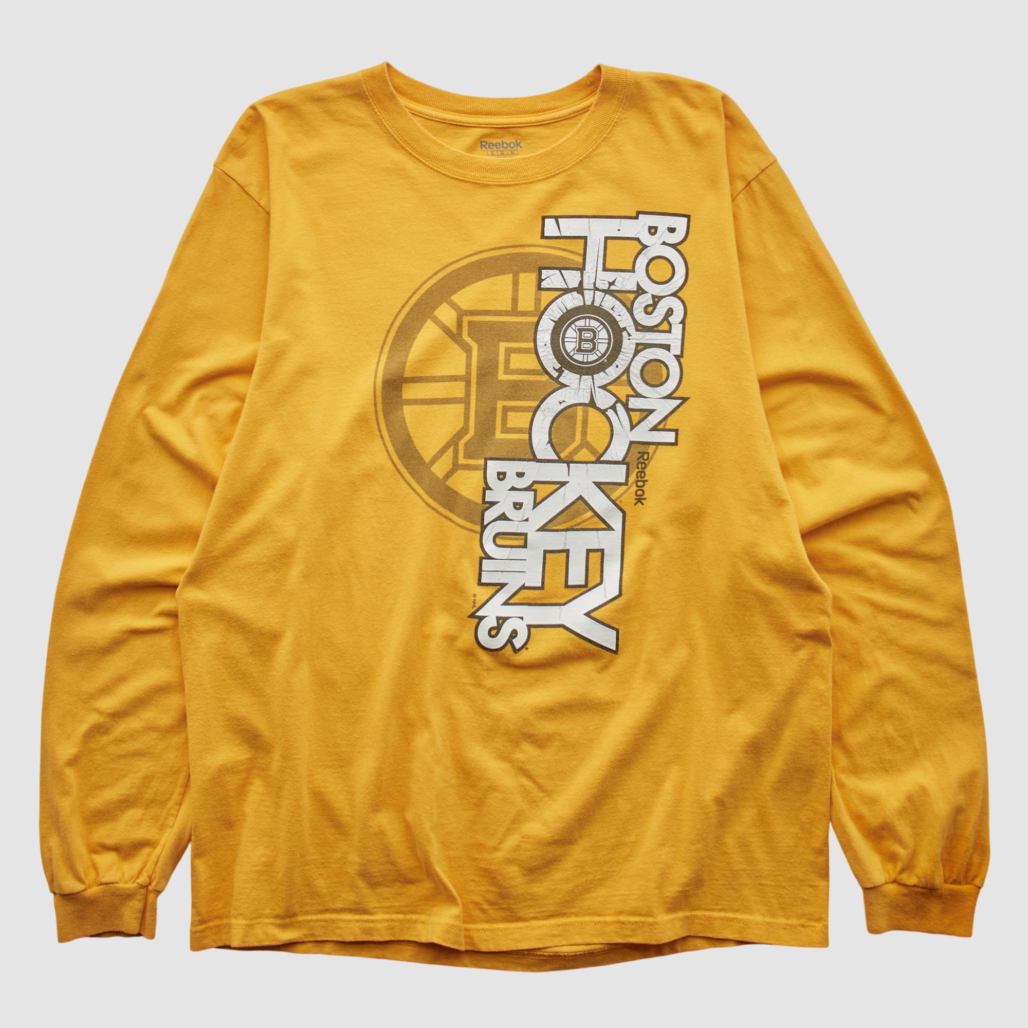 Boston Bruins Reebok 2000s Long Sleeve T-shirt - Yellow - M