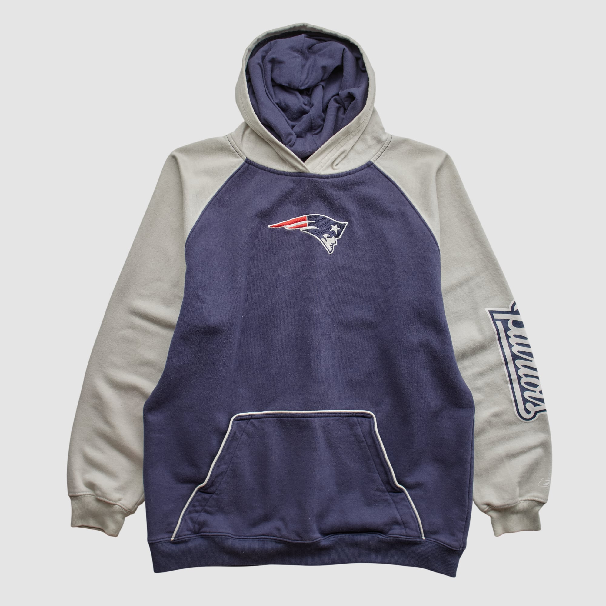 New England Patriots Reebok 2000s Hooded Pullover Sweatshirt - Navy - S