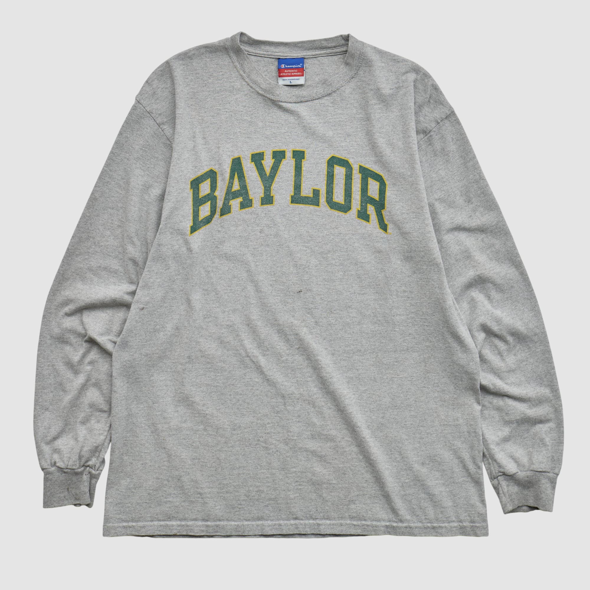 Baylor Bears Champion 2000s Long Sleeve T-shirt - Heather Gray - M