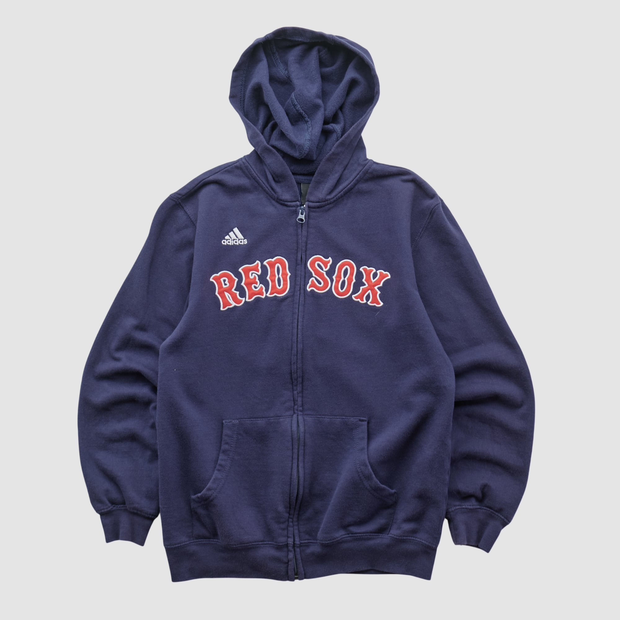 Boston Red Sox Adidas 2010s Hooded Full Zip Sweatshirt - Navy - XS