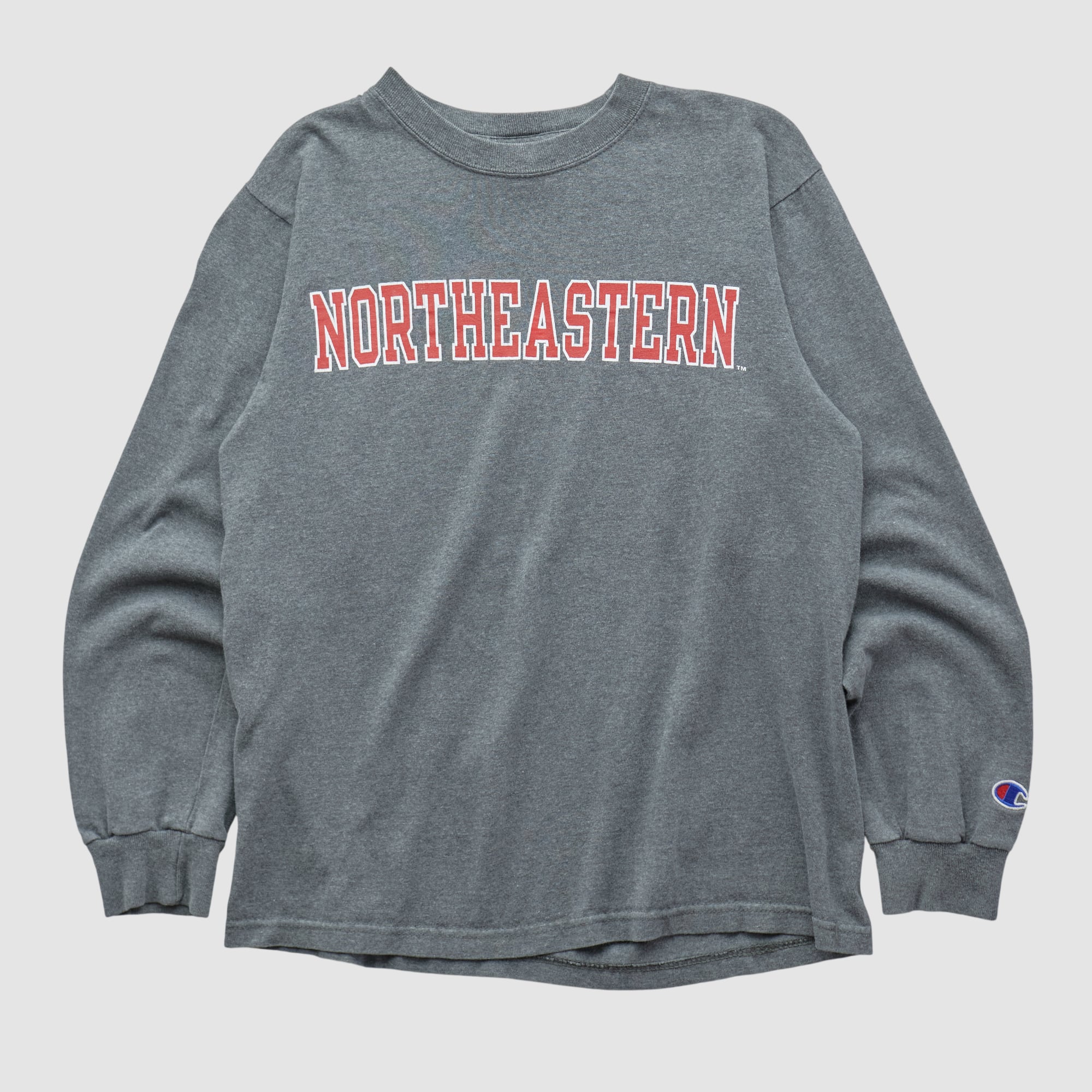 Northeastern Huskies Champion 2000s Long Sleeve T-shirt - Heather Gray - XS