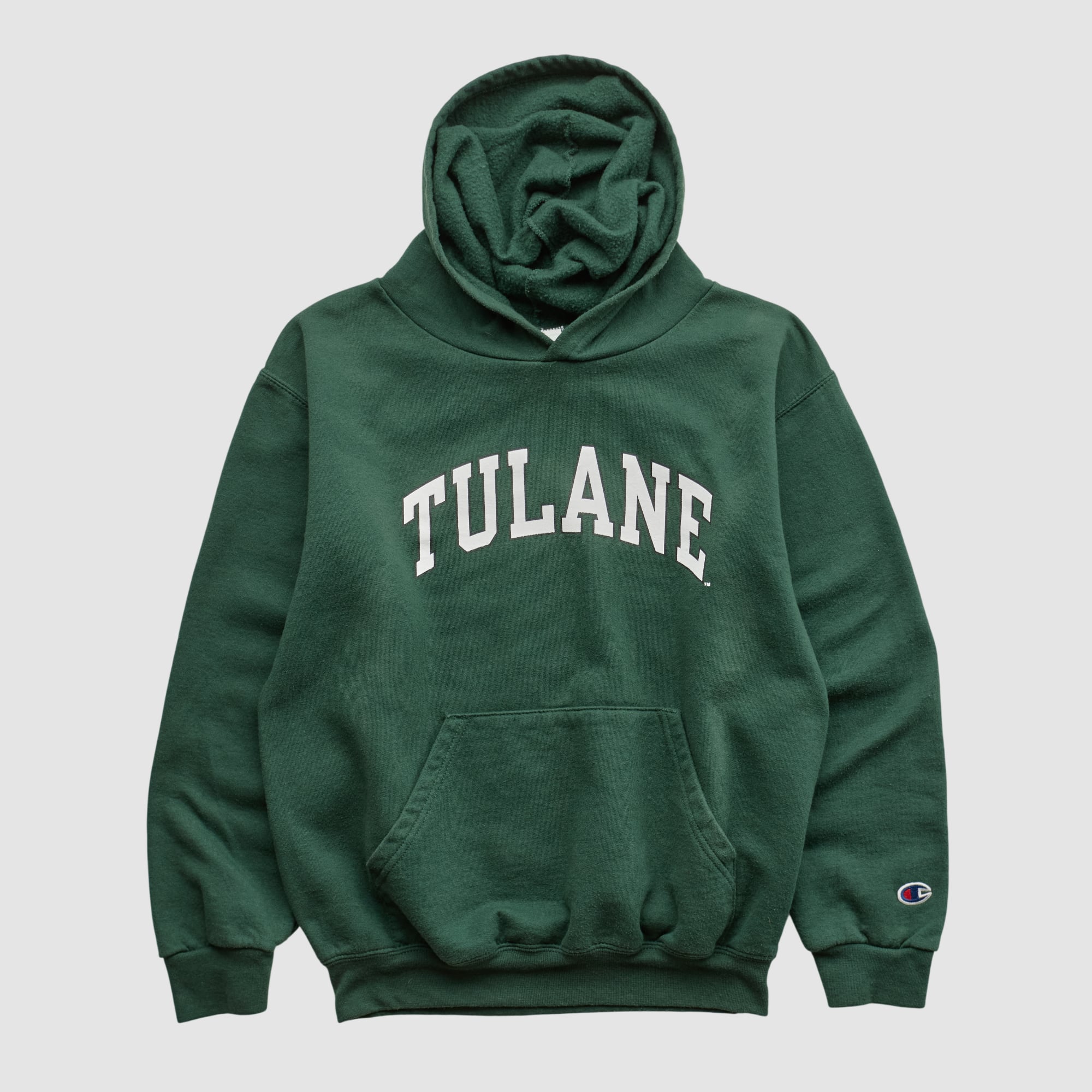 Tulane Green Wave Champion 2000s Hooded Pullover Sweatshirt - Green - Yth XL