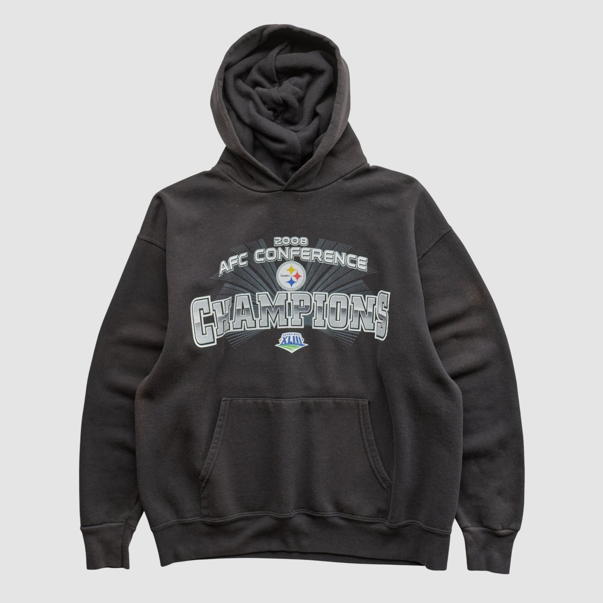 Pittsburgh Steelers NFL 2008 Hooded Pullover Sweatshirt - Black - S