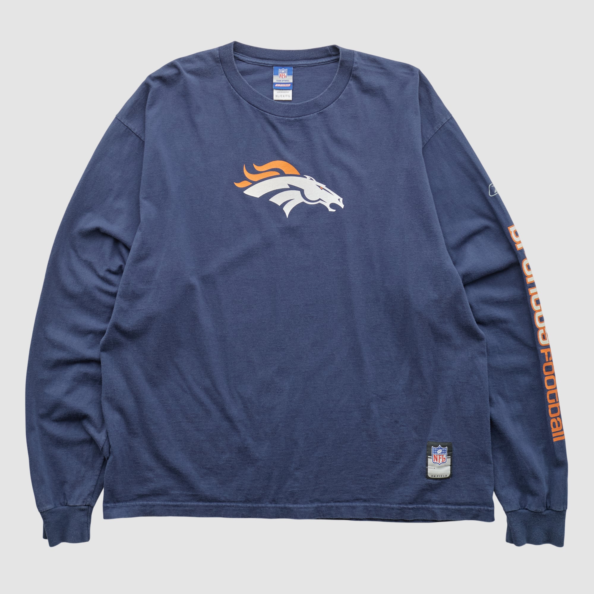 Denver Broncos Reebok 2000s Long Sleeve T-shirt - Navy - 2XL