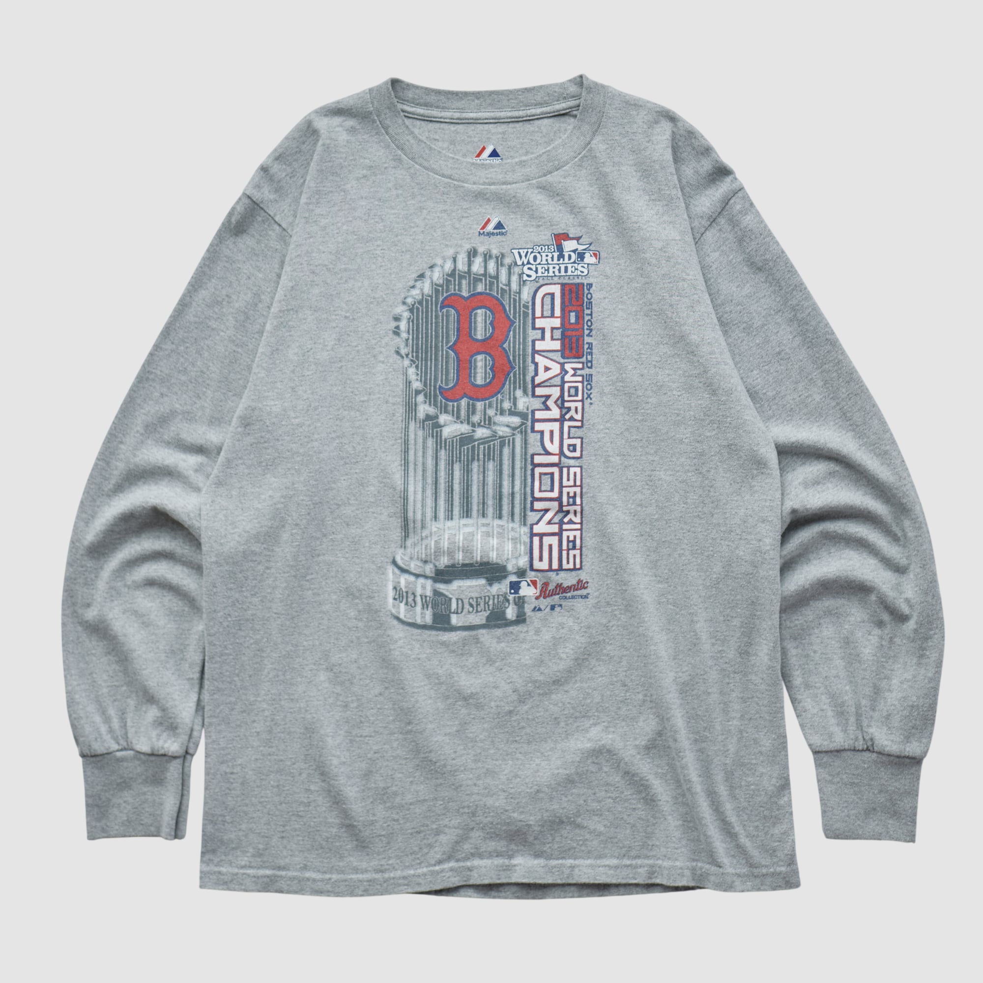 Boston Red Sox Majestic 2013 Long Sleeve T-shirt - Heather Gray - S