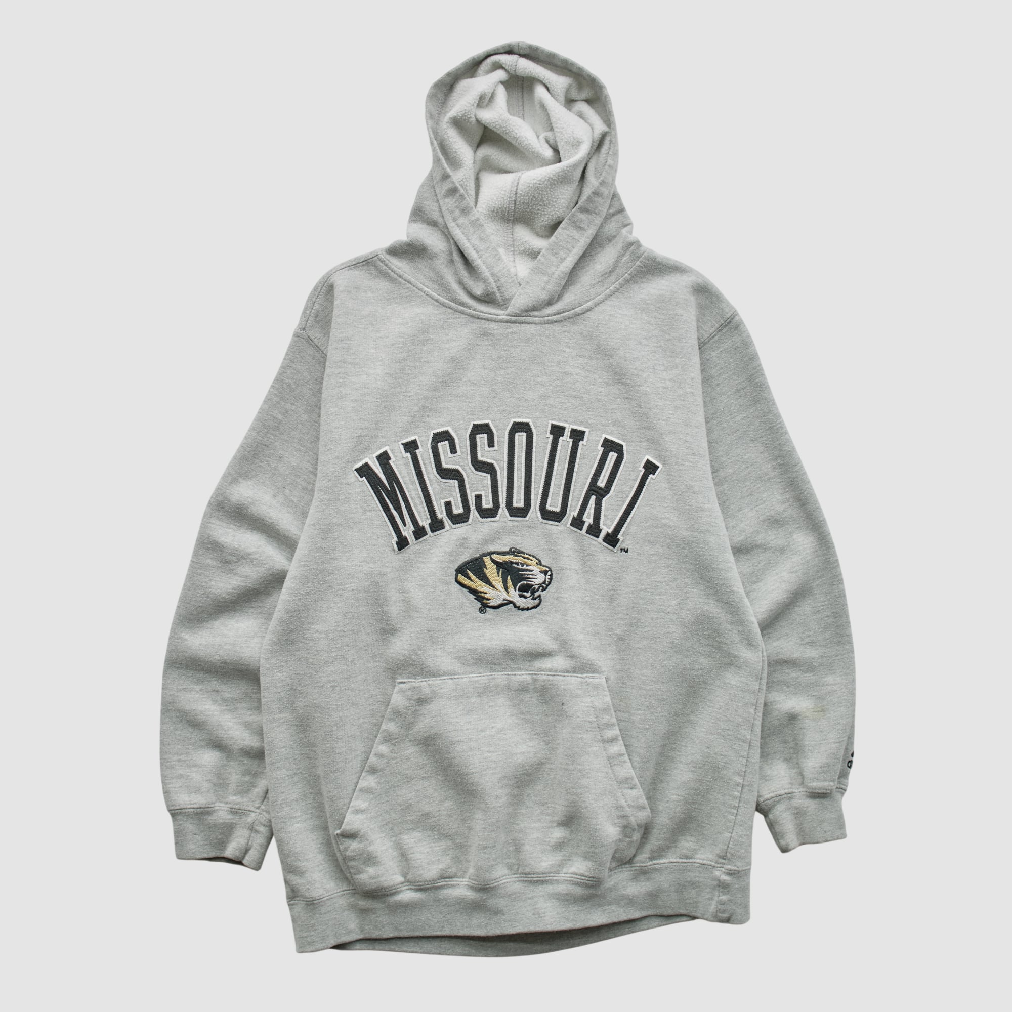 Missouri Tigers Adidas 2000s Hooded Pullover Sweatshirt - Heather Gray - XXS