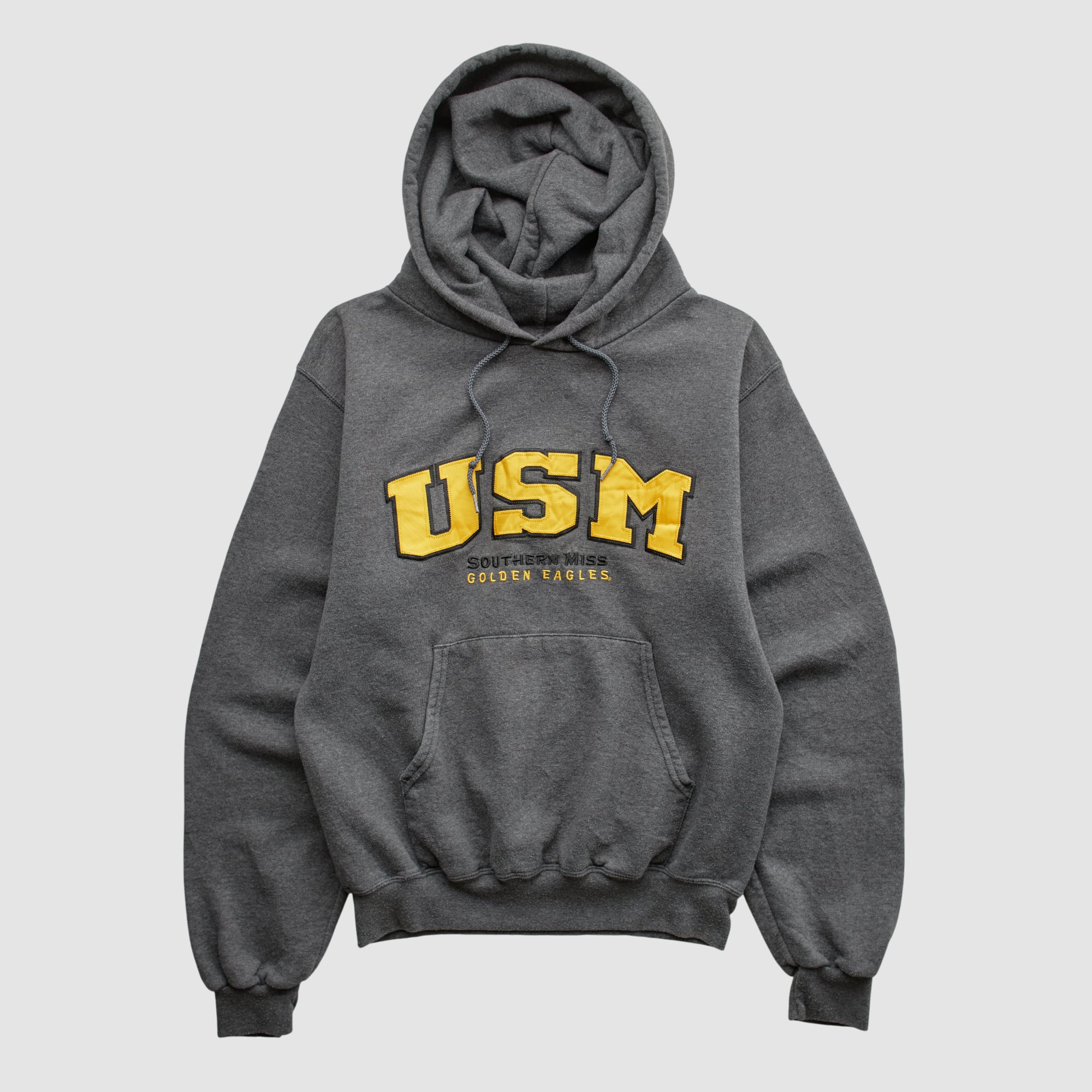 Southern Miss Golden Eagles Champion 2000s Hooded Pullover Sweatshirt - Dark Heather Gray - XS