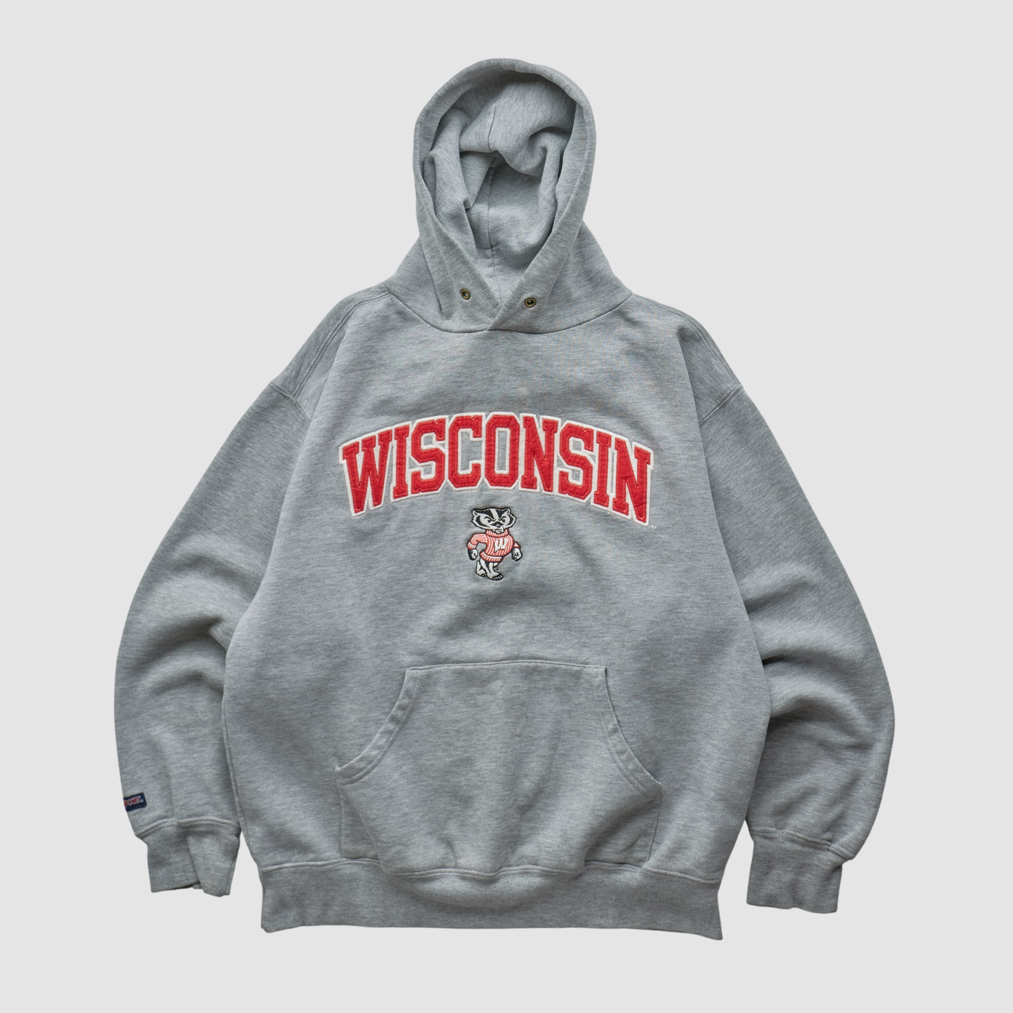 Wisconsin Badgers Jansport 2000s Hooded Pullover Sweatshirt - Heather Gray - XXS