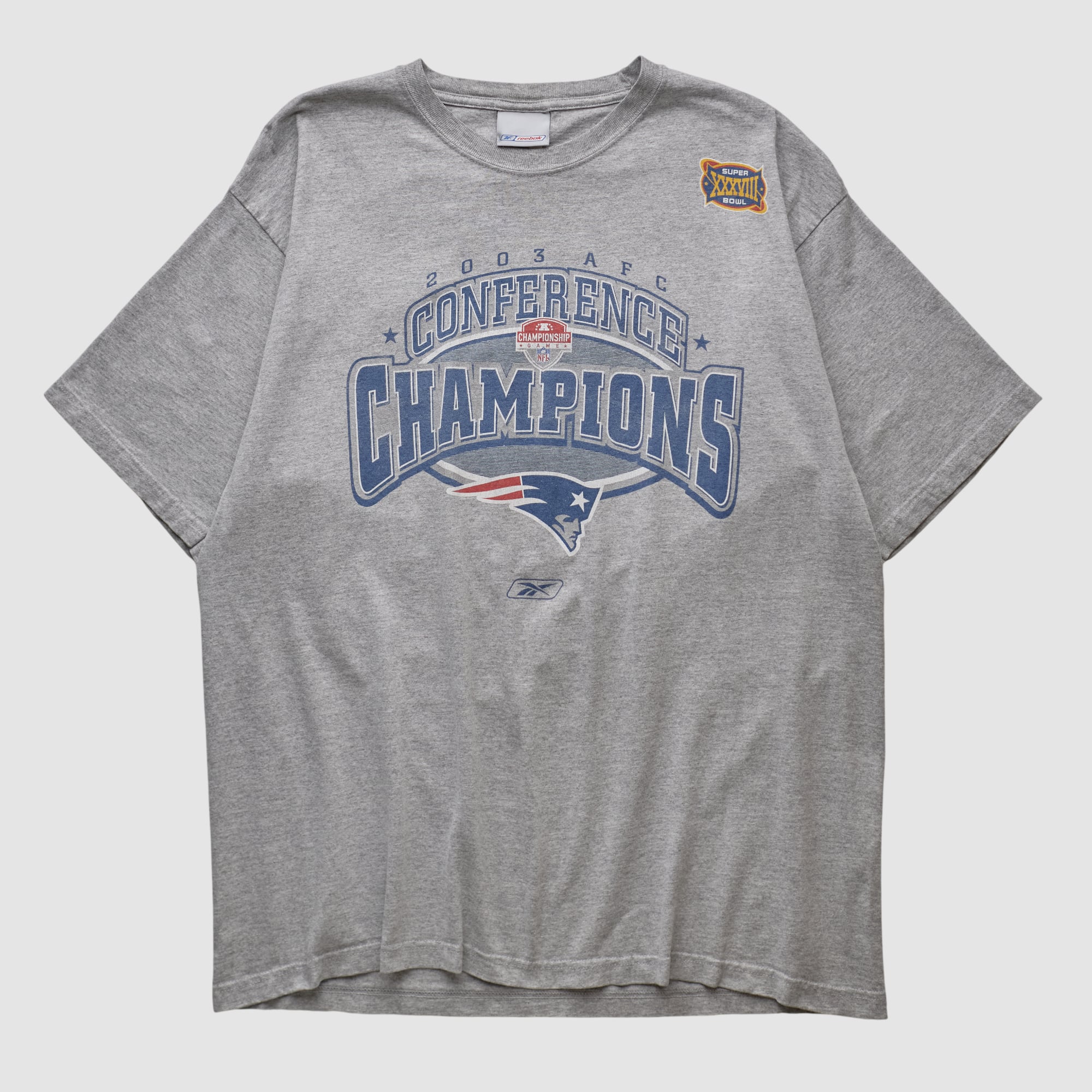 New England Patriots Reebok 2003 T-shirt - Heather Gray - M