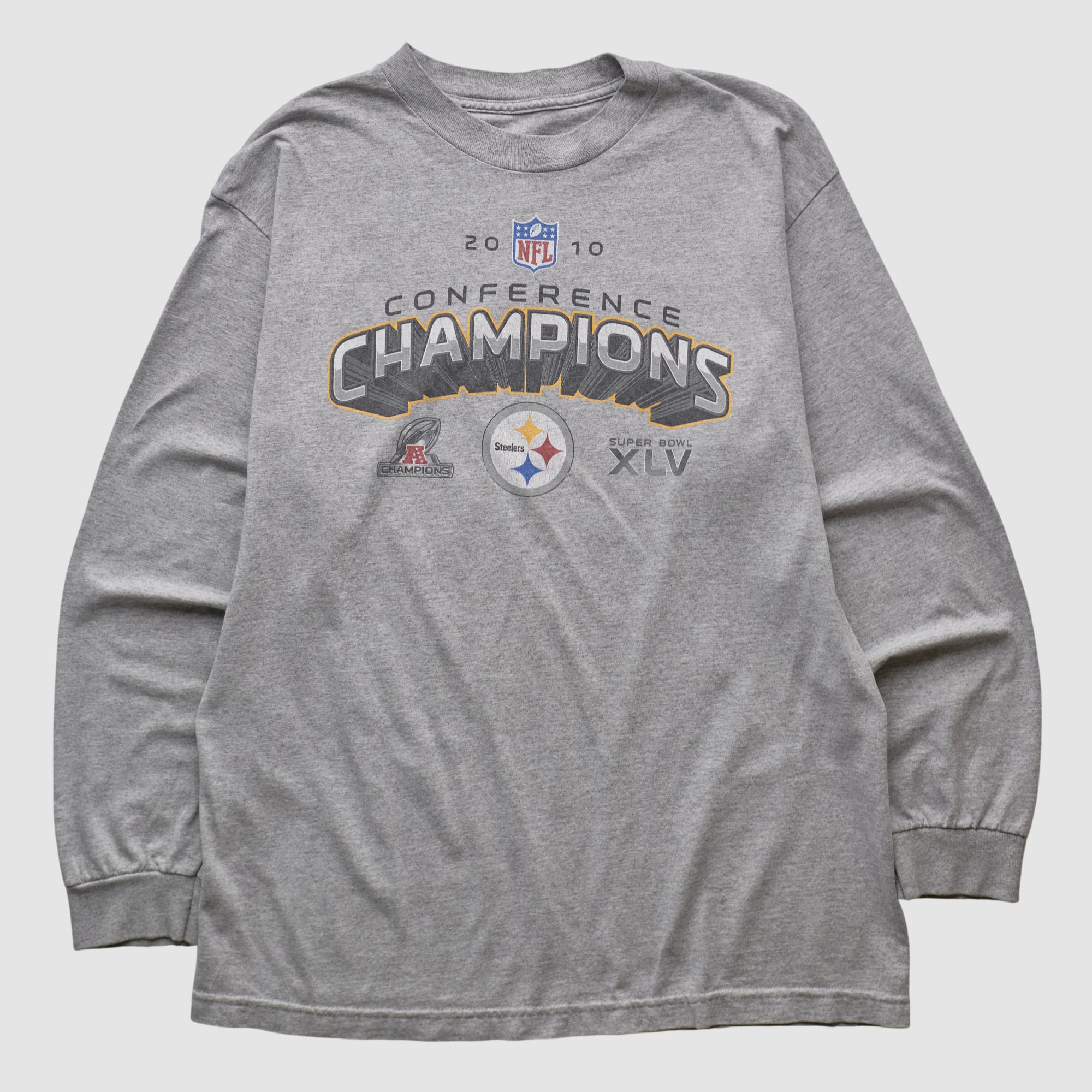 Pittsburgh Steelers NFL 2010 Long Sleeve T-shirt - Heather Gray - M