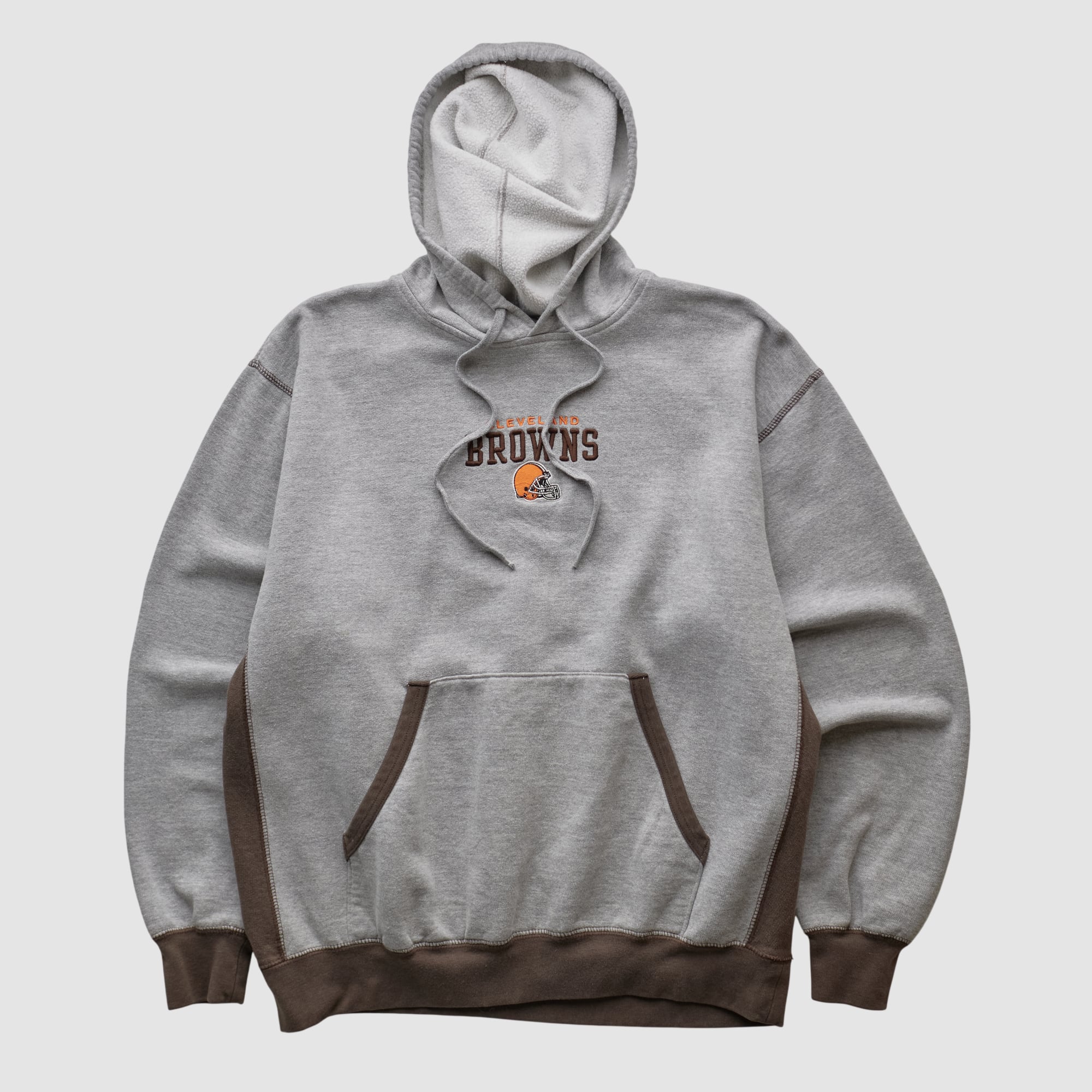 Cleveland Browns 2000s Hooded Pullover Sweatshirt - Heather Gray - S