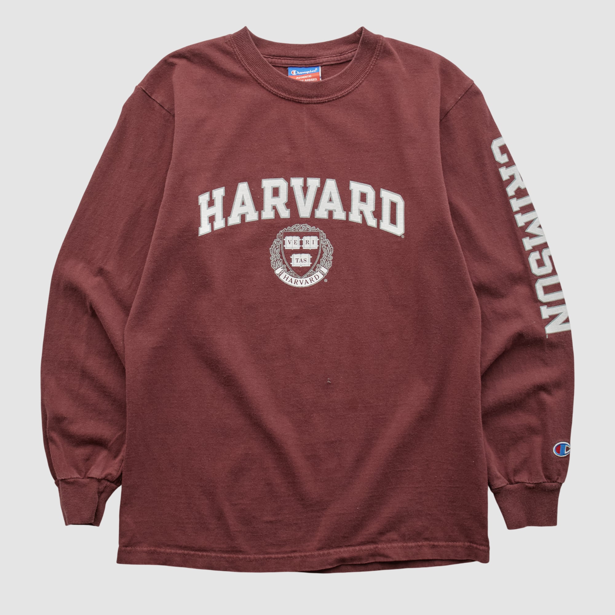 Harvard Crimson Champion 2000s Long Sleeve T-shirt - Maroon - S